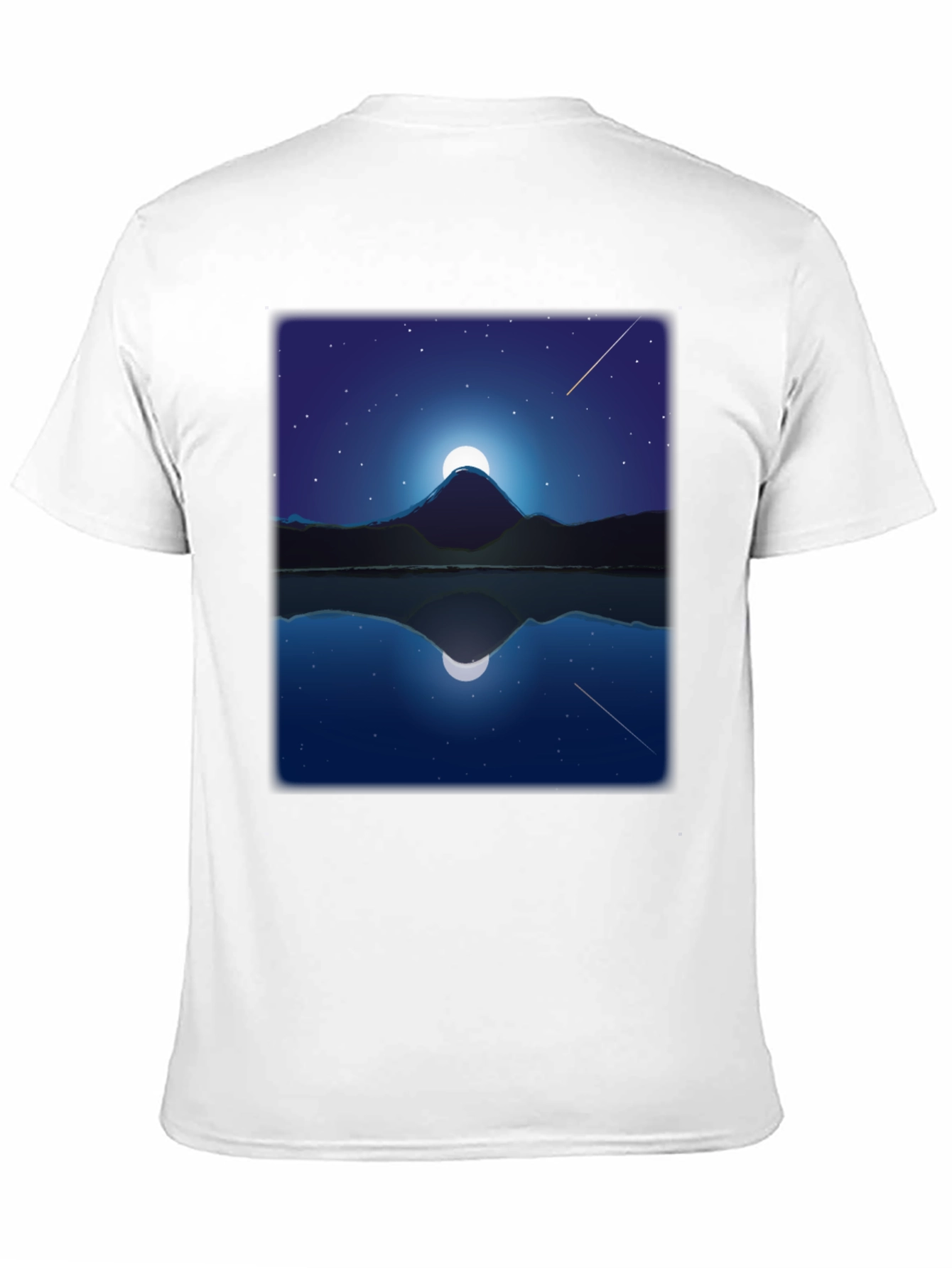 Night Mountain Reflection Graphic Tee - Black