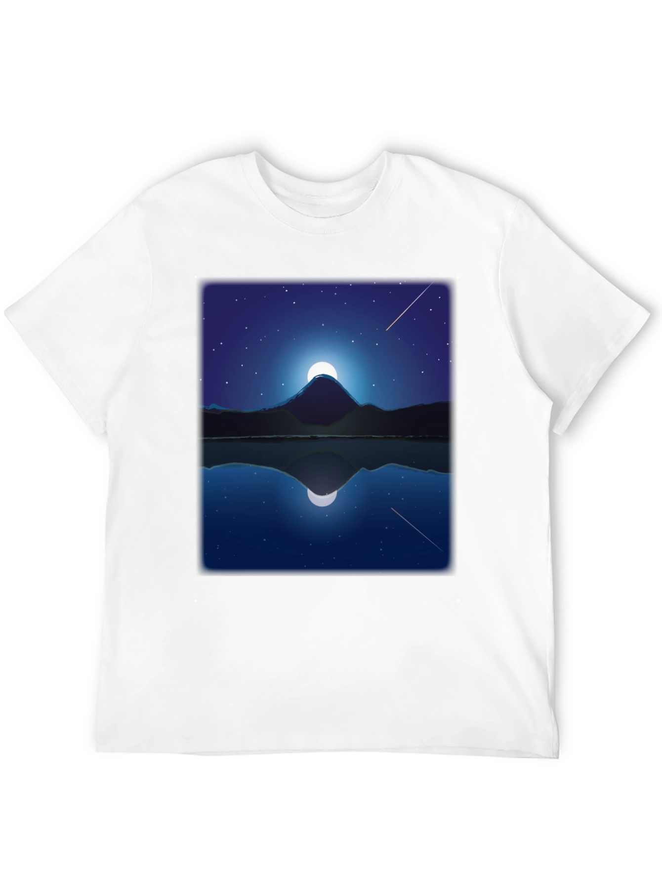 Night Mountain Reflection Graphic Tee - Black