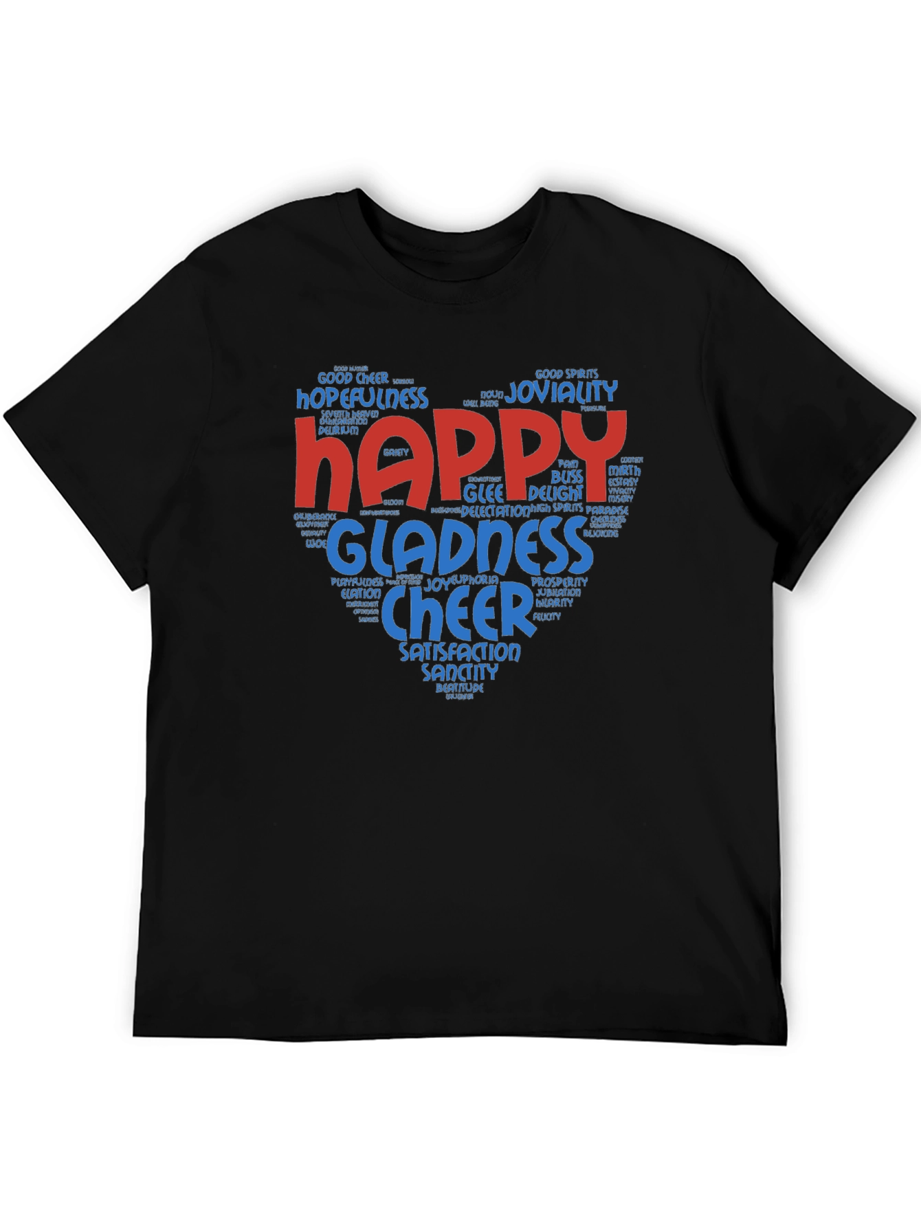 Happy Word Art T-Shirt - Joyful Design