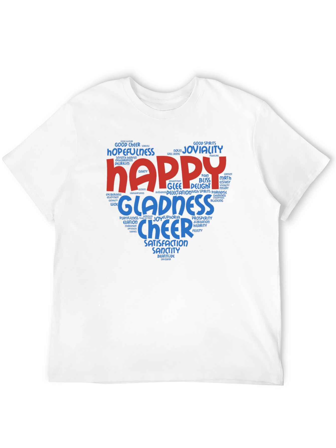 Happy Word Art T-Shirt - Joyful Design