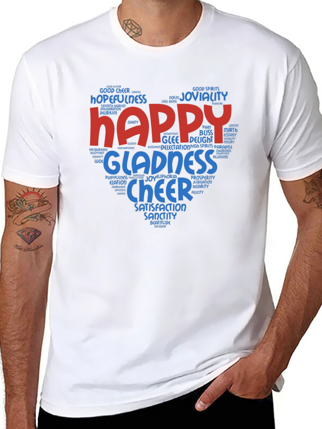 Happy Word Art T-Shirt - Joyful Design