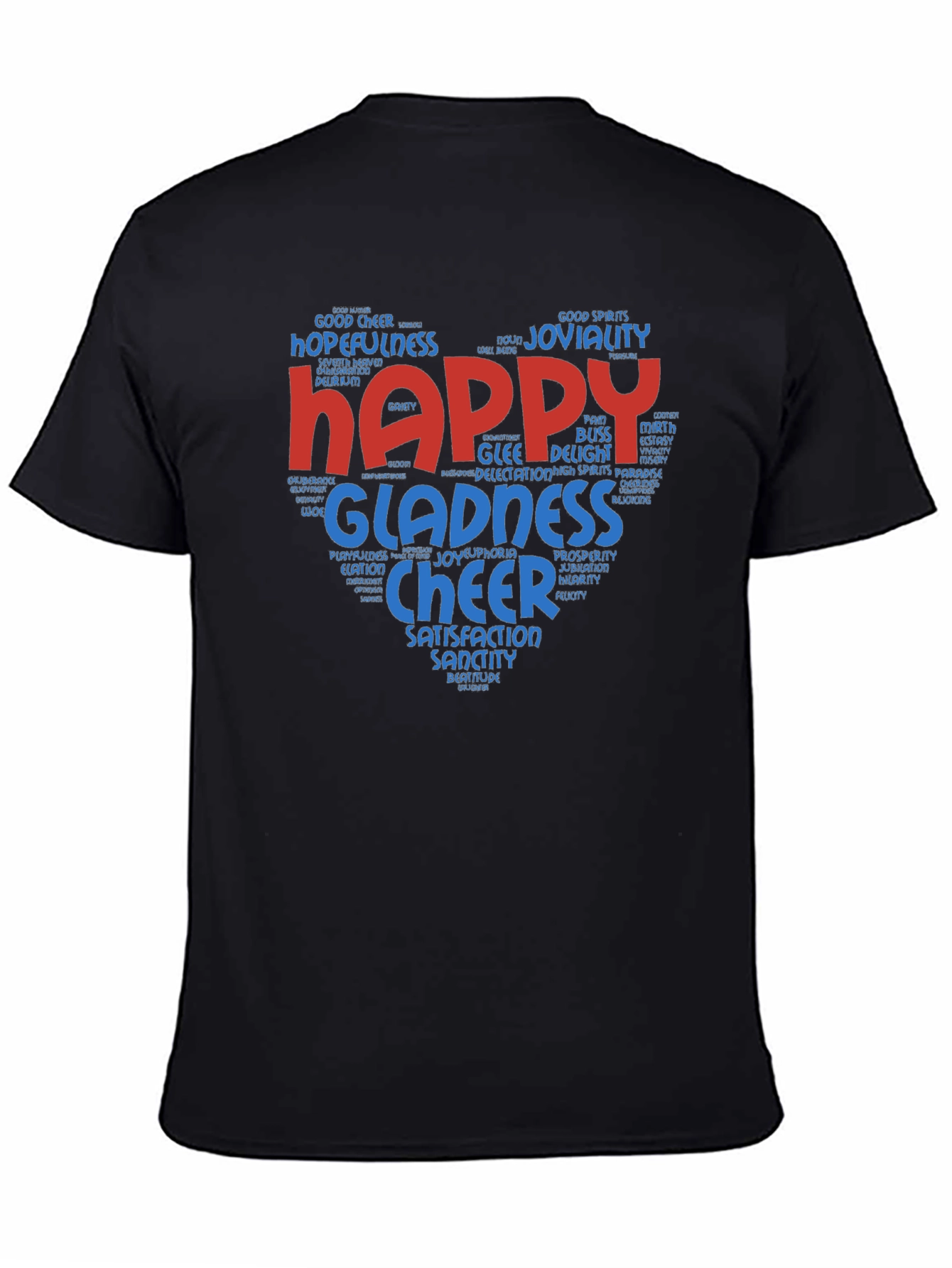 Happy Word Art T-Shirt - Joyful Design