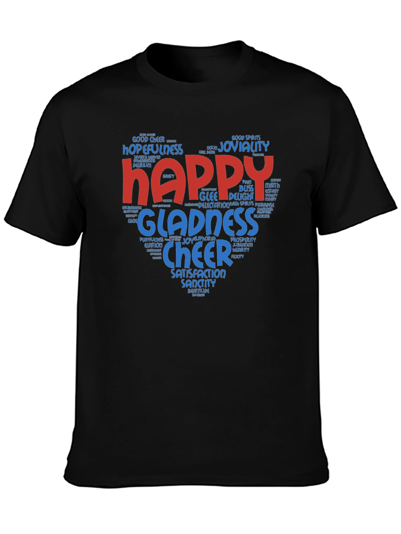 Happy Word Art T-Shirt - Joyful Design