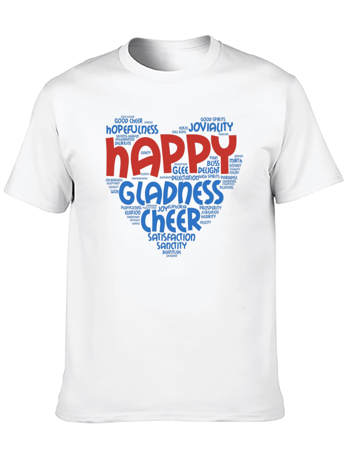 Happy Word Art T-Shirt - Joyful Design