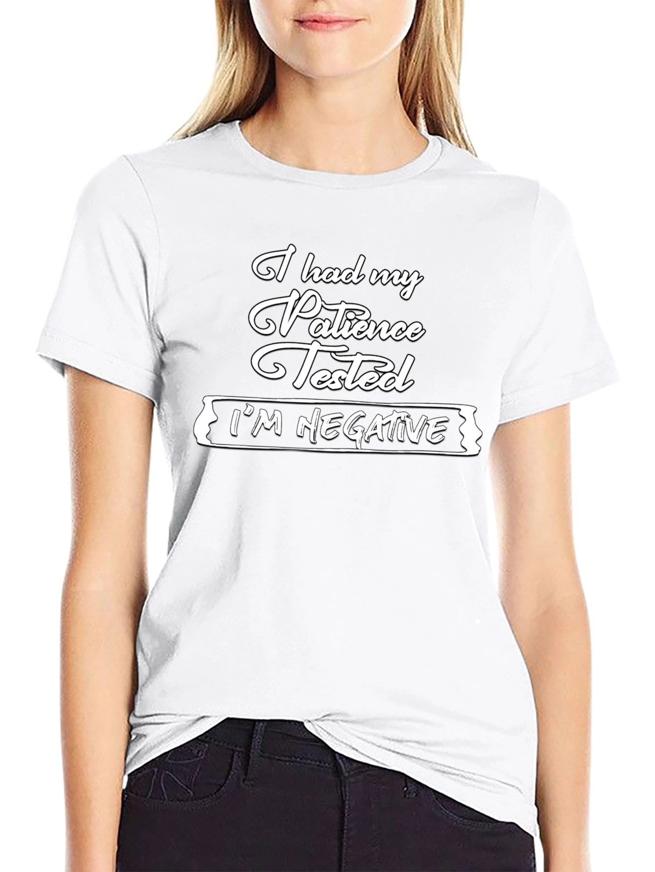 Funny Patience Tested Graphic Tee - Black