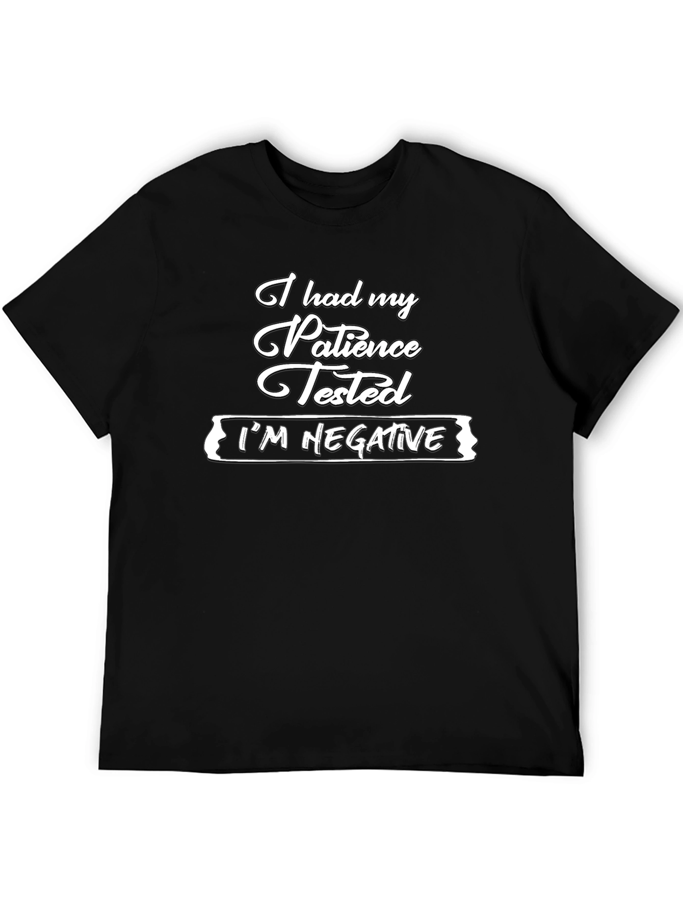 Funny Patience Tested Graphic Tee - Black