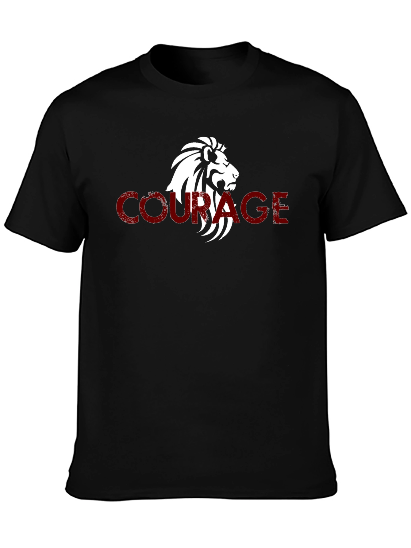 Courage Lion Graphic Tee - Mens Black T-Shirt