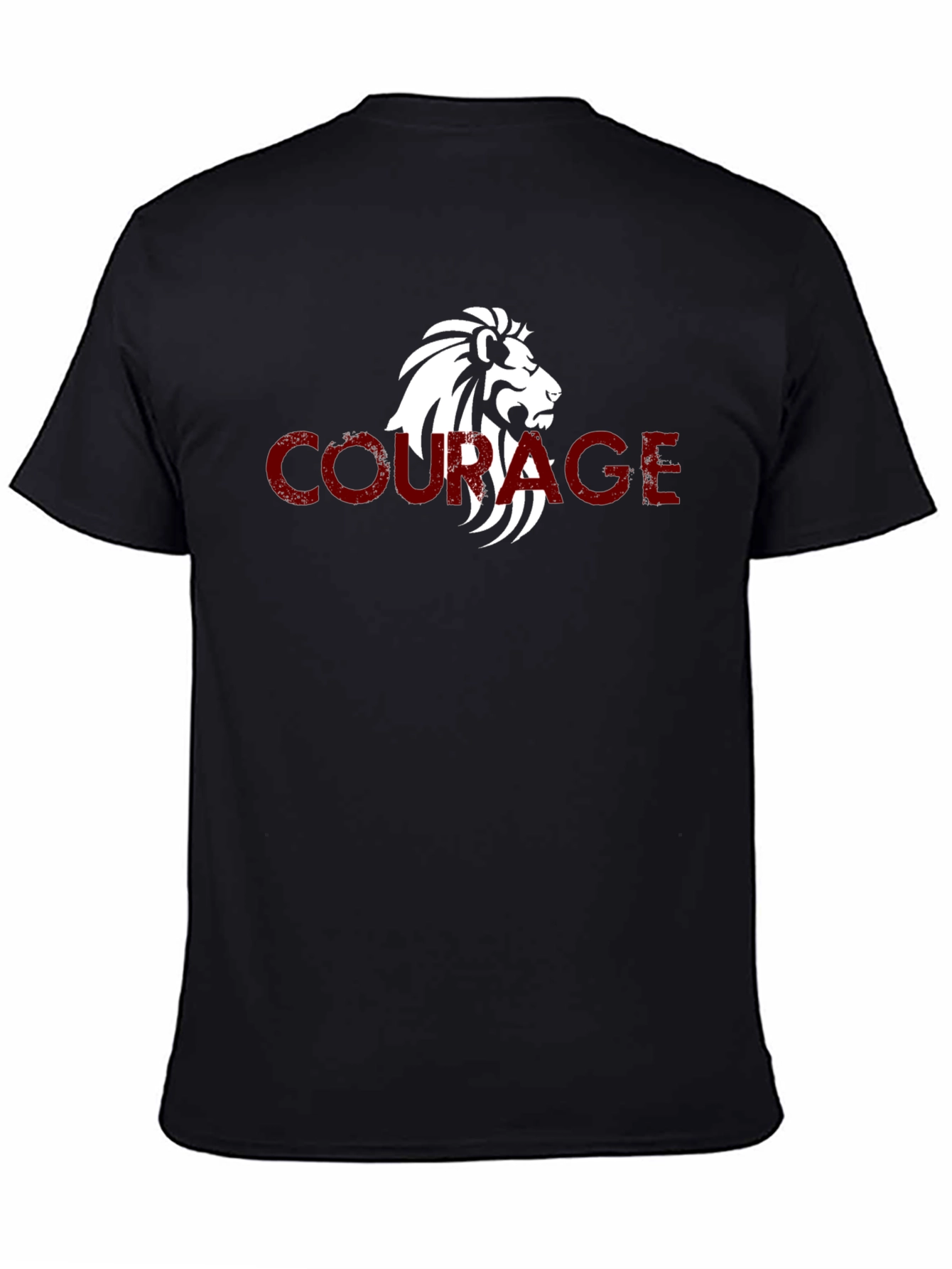 Courage Lion Graphic Tee - Mens Black T-Shirt