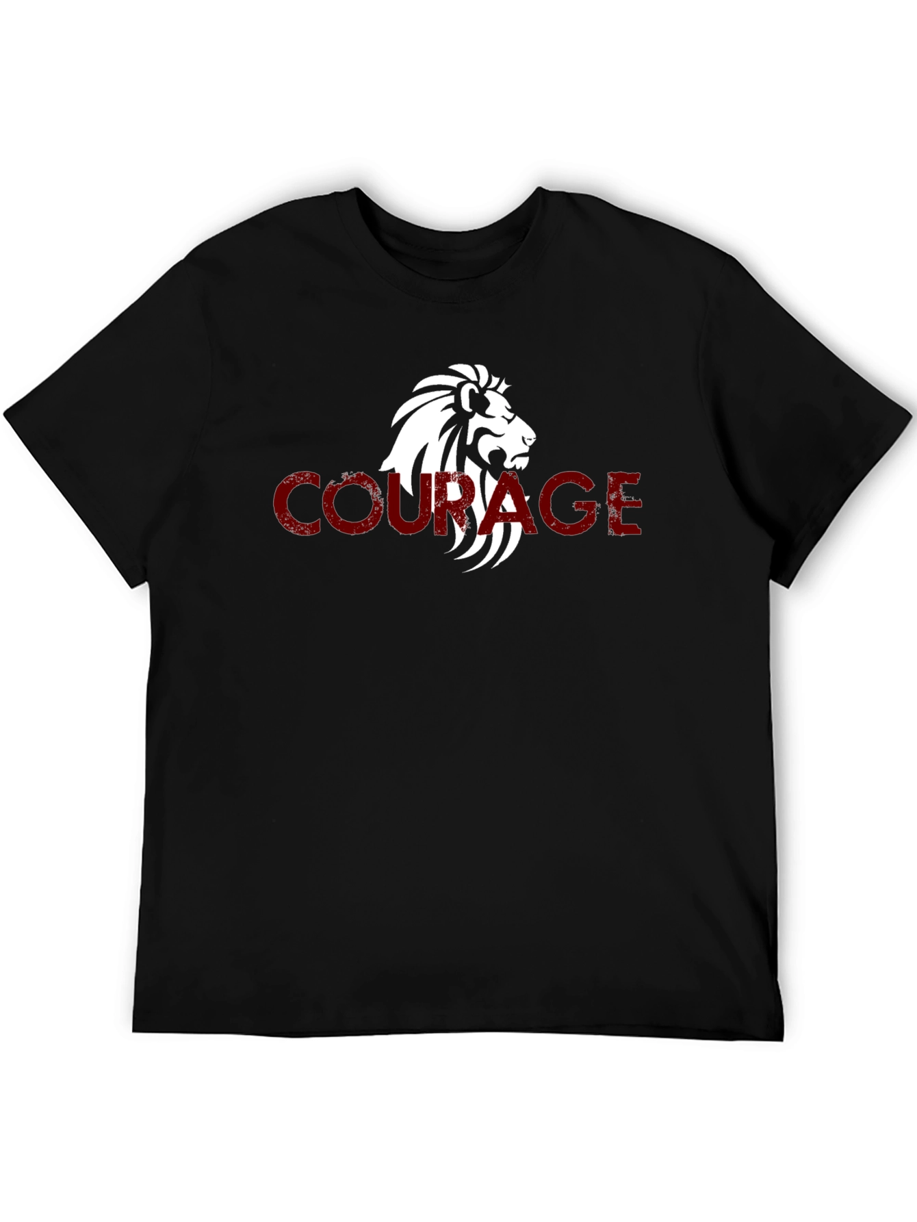 Courage Lion Graphic Tee - Mens Black T-Shirt