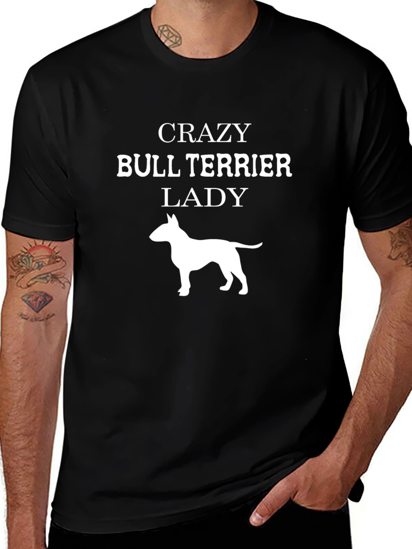 Crazy Bull Terrier Lady T-Shirt