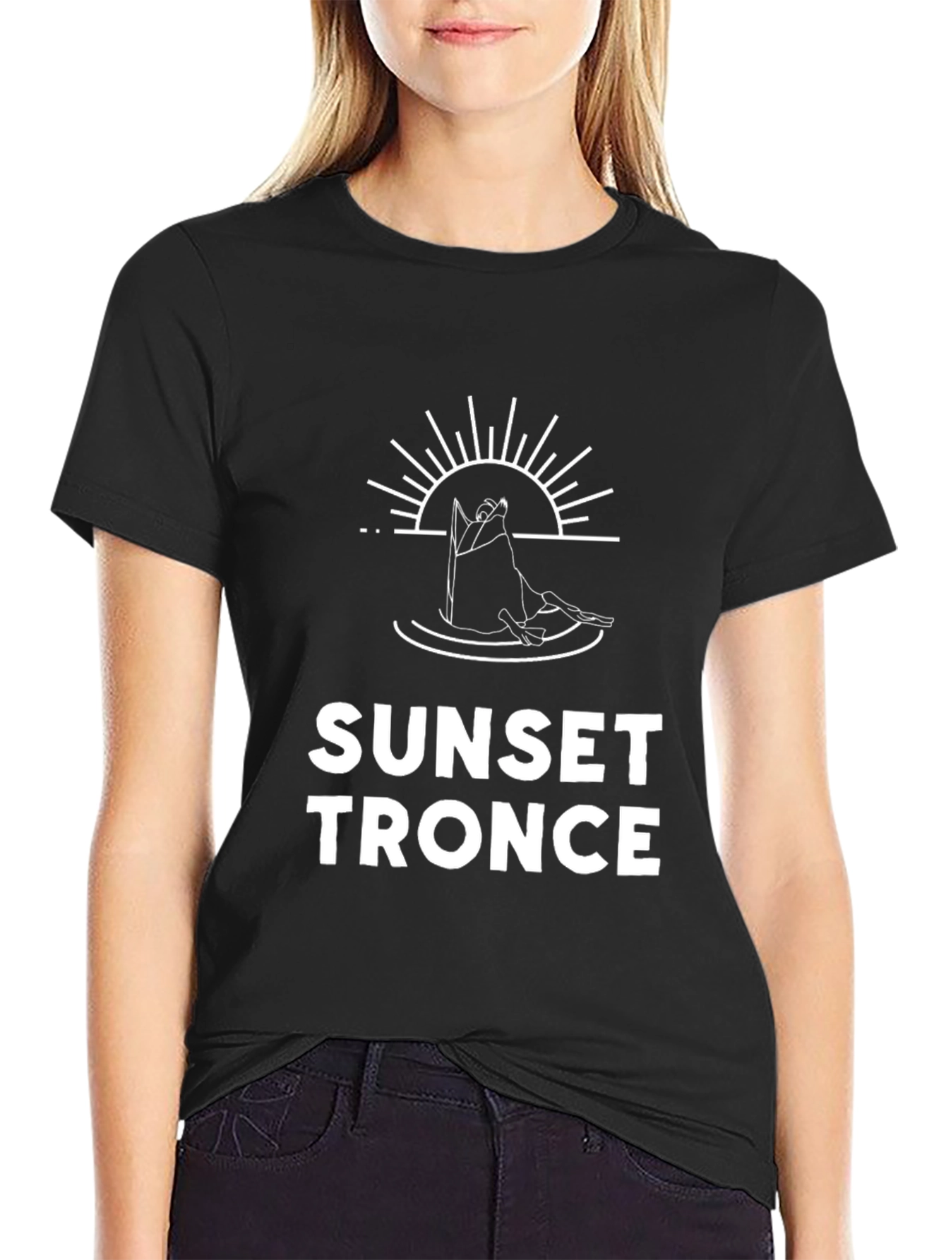 Sunset Tronce Graphic Tee - Black Cotton T-Shirt