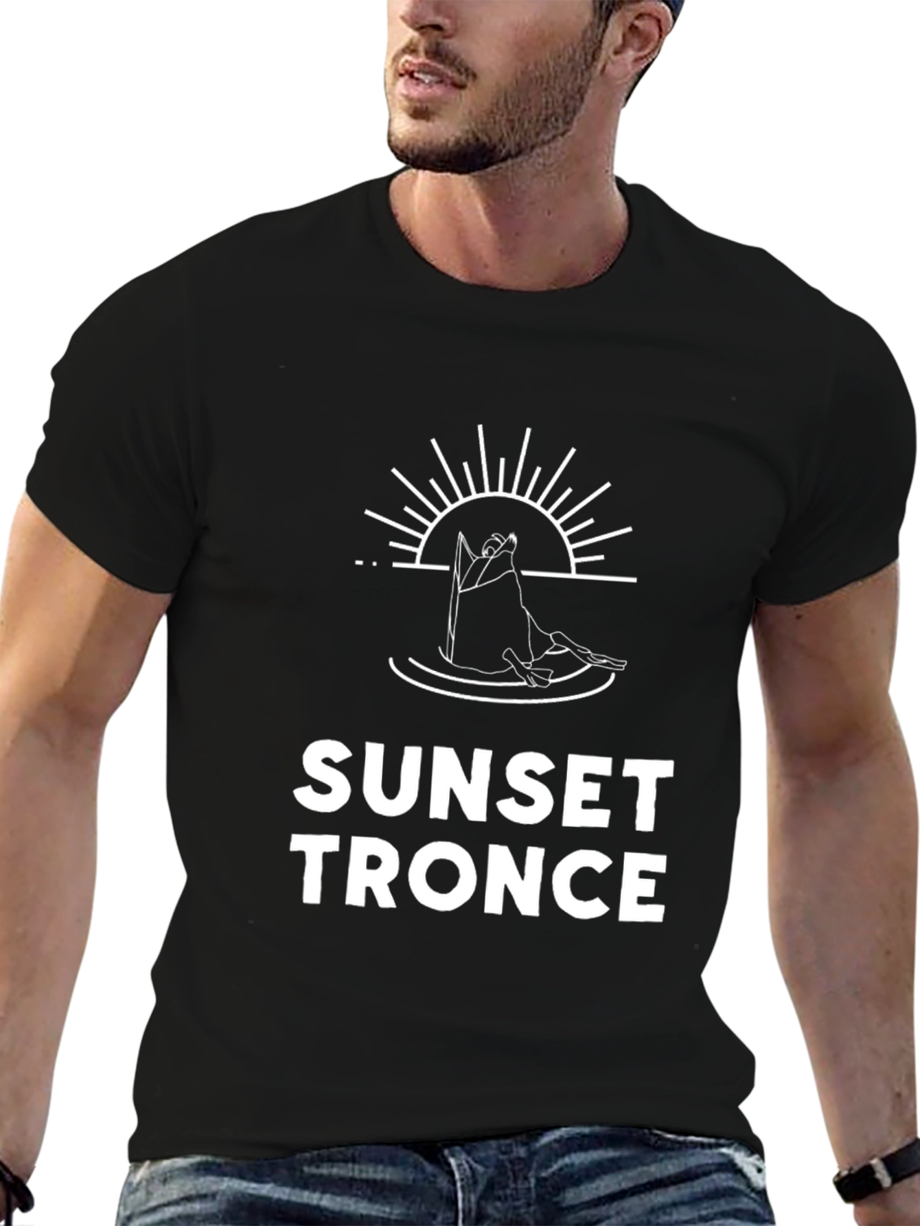 Sunset Tronce Graphic Tee - Black Cotton T-Shirt