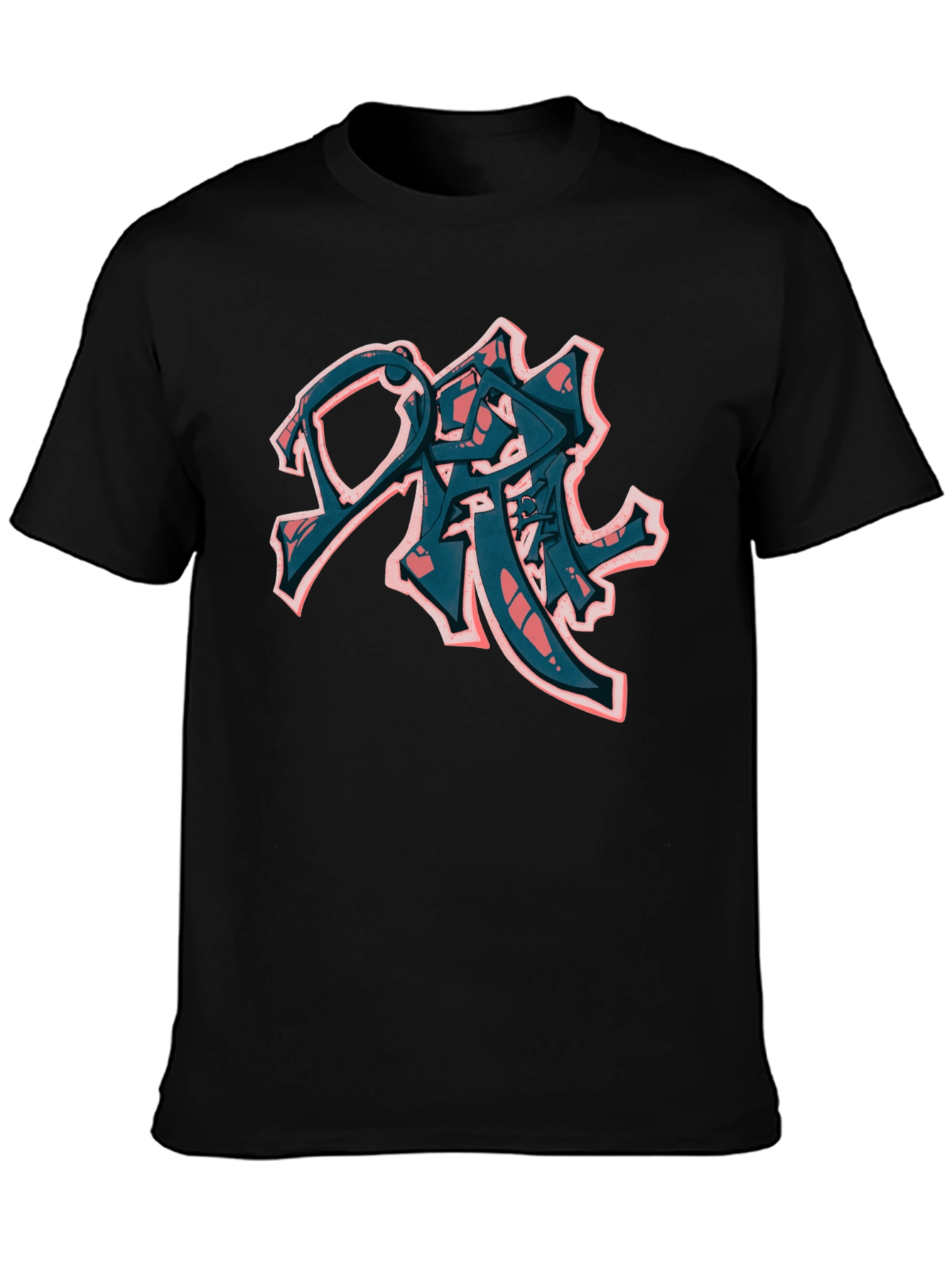 Urban Graffiti Style Black T-Shirt