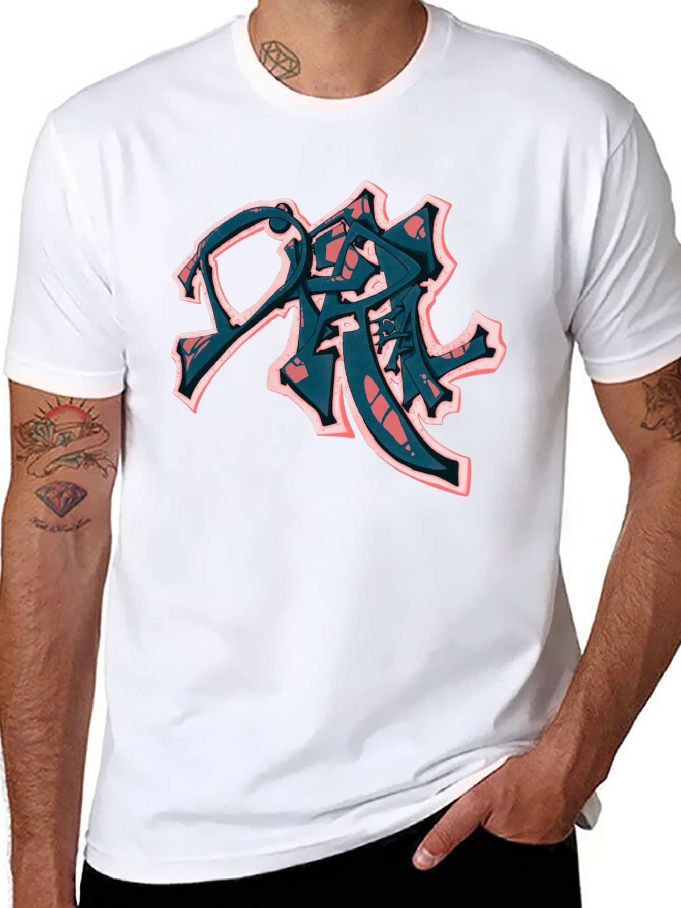 Urban Graffiti Style Black T-Shirt