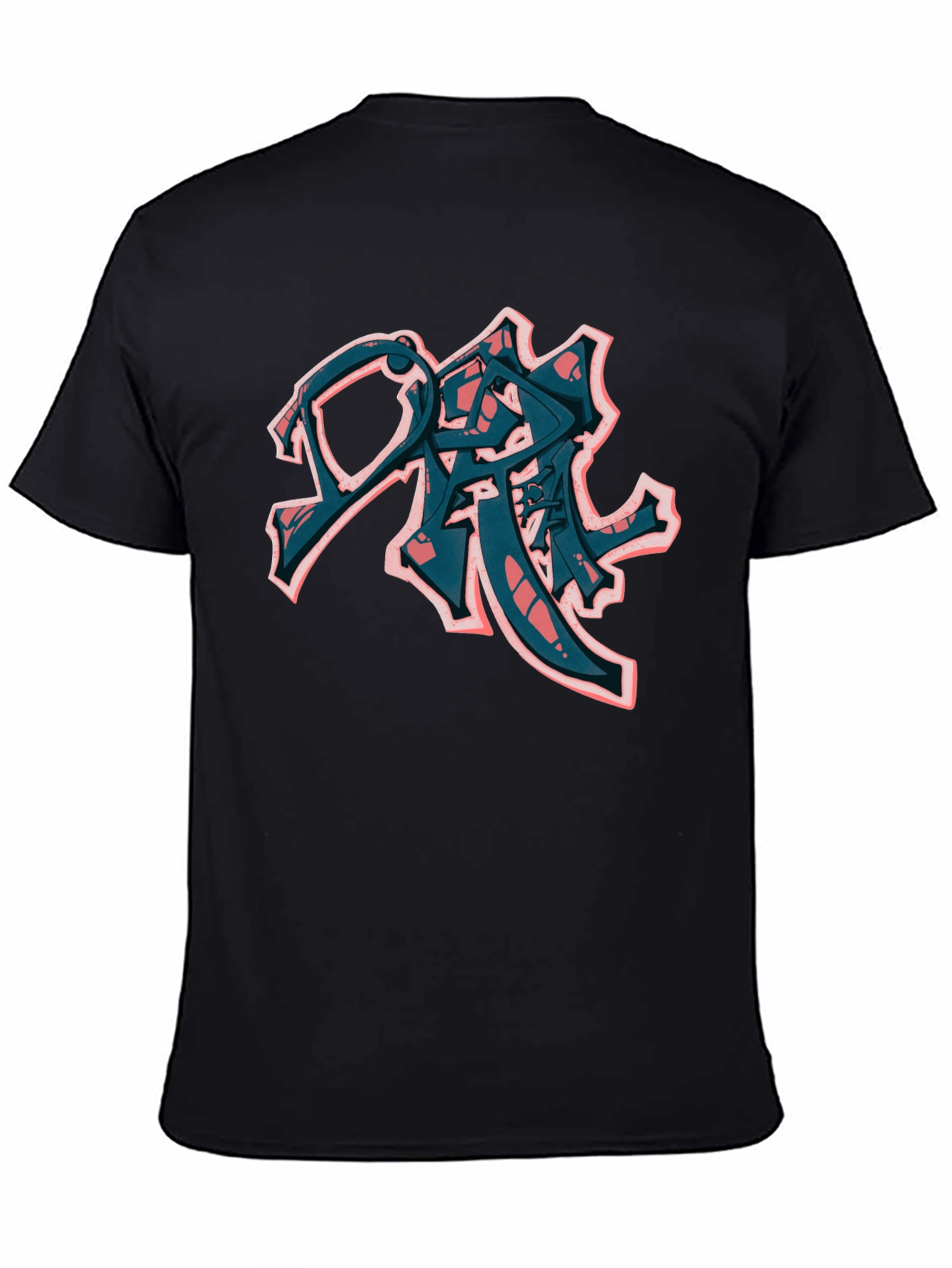 Urban Graffiti Style Black T-Shirt