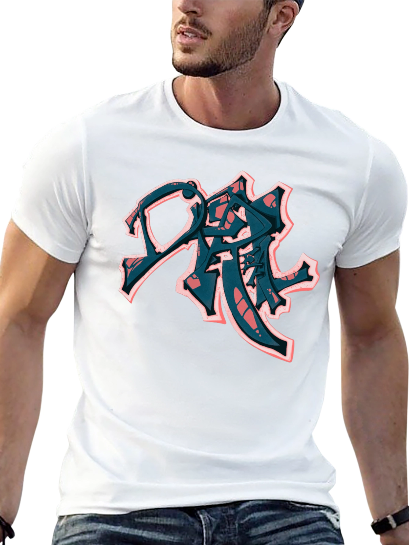 Urban Graffiti Style Black T-Shirt