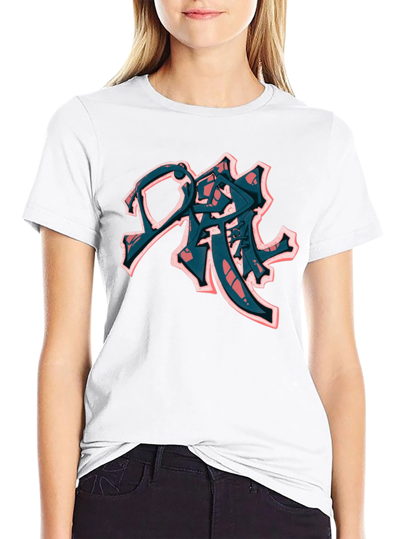 Urban Graffiti Style Black T-Shirt