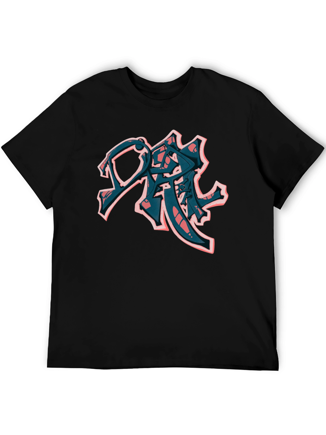 Urban Graffiti Style Black T-Shirt
