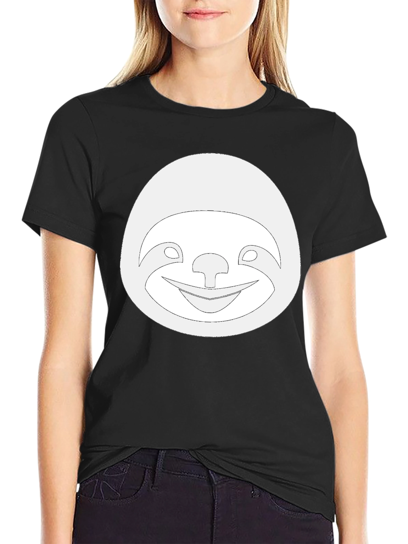 Funny Sloth Graphic Tee - Casual Black T-Shirt