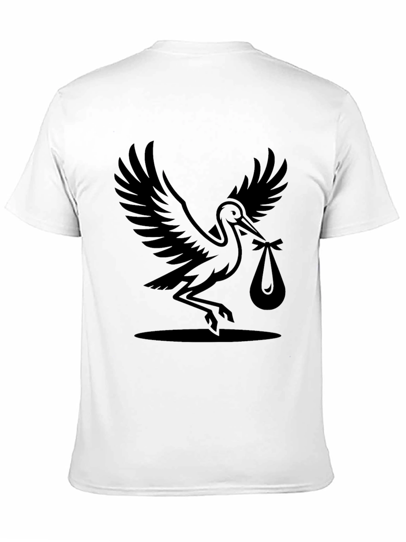 Stork Graphic T-Shirt - New Baby Announcement Tee