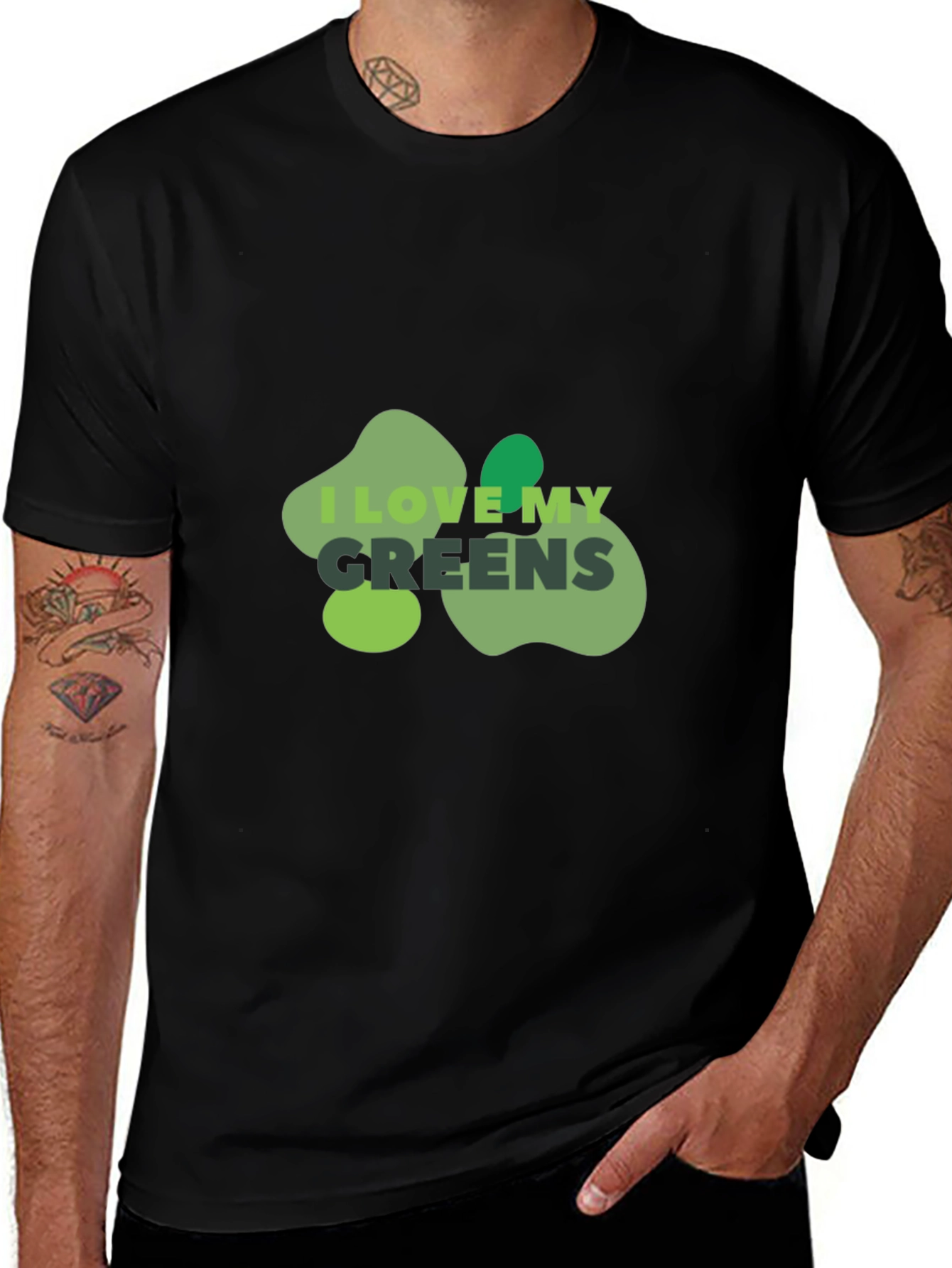I Love My Greens Graphic Tee - Black