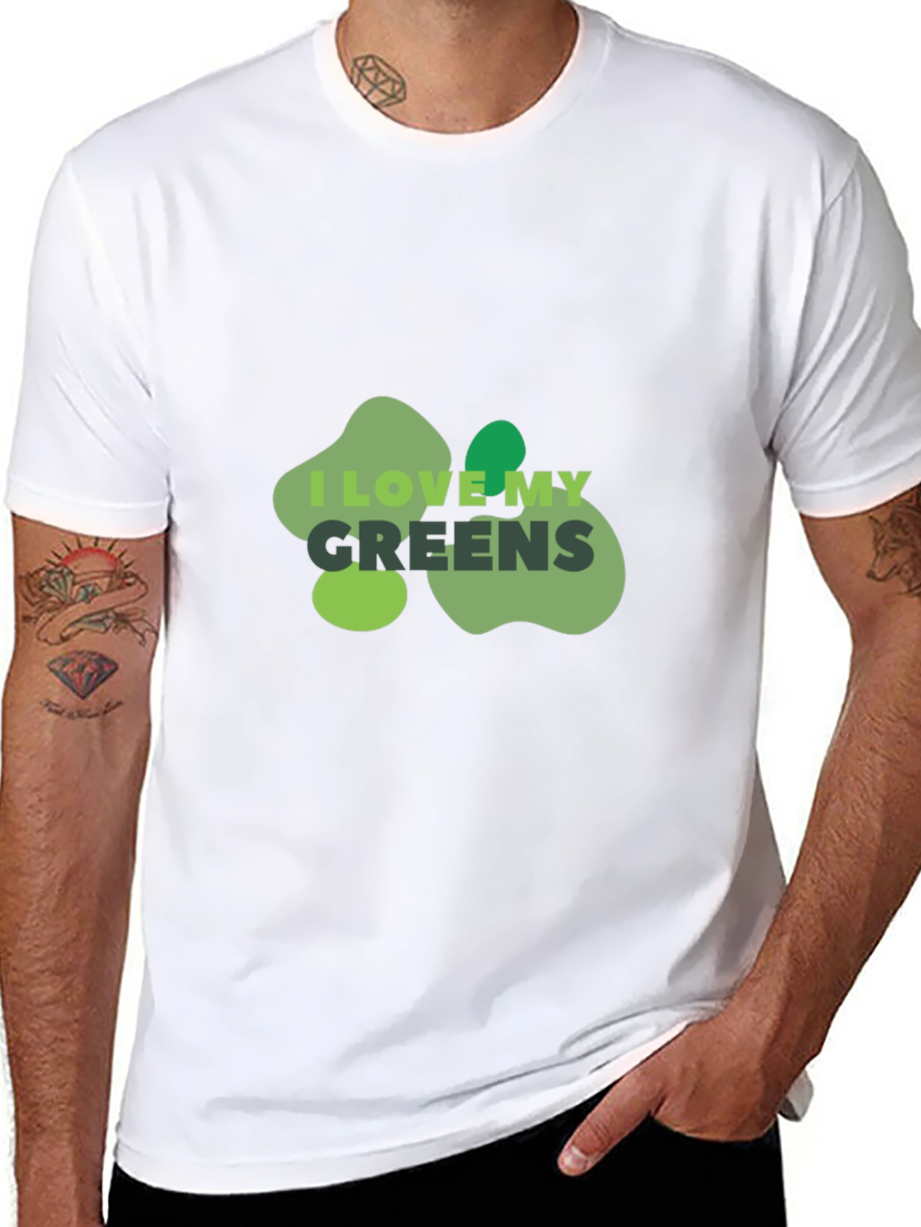 I Love My Greens Graphic Tee - Black