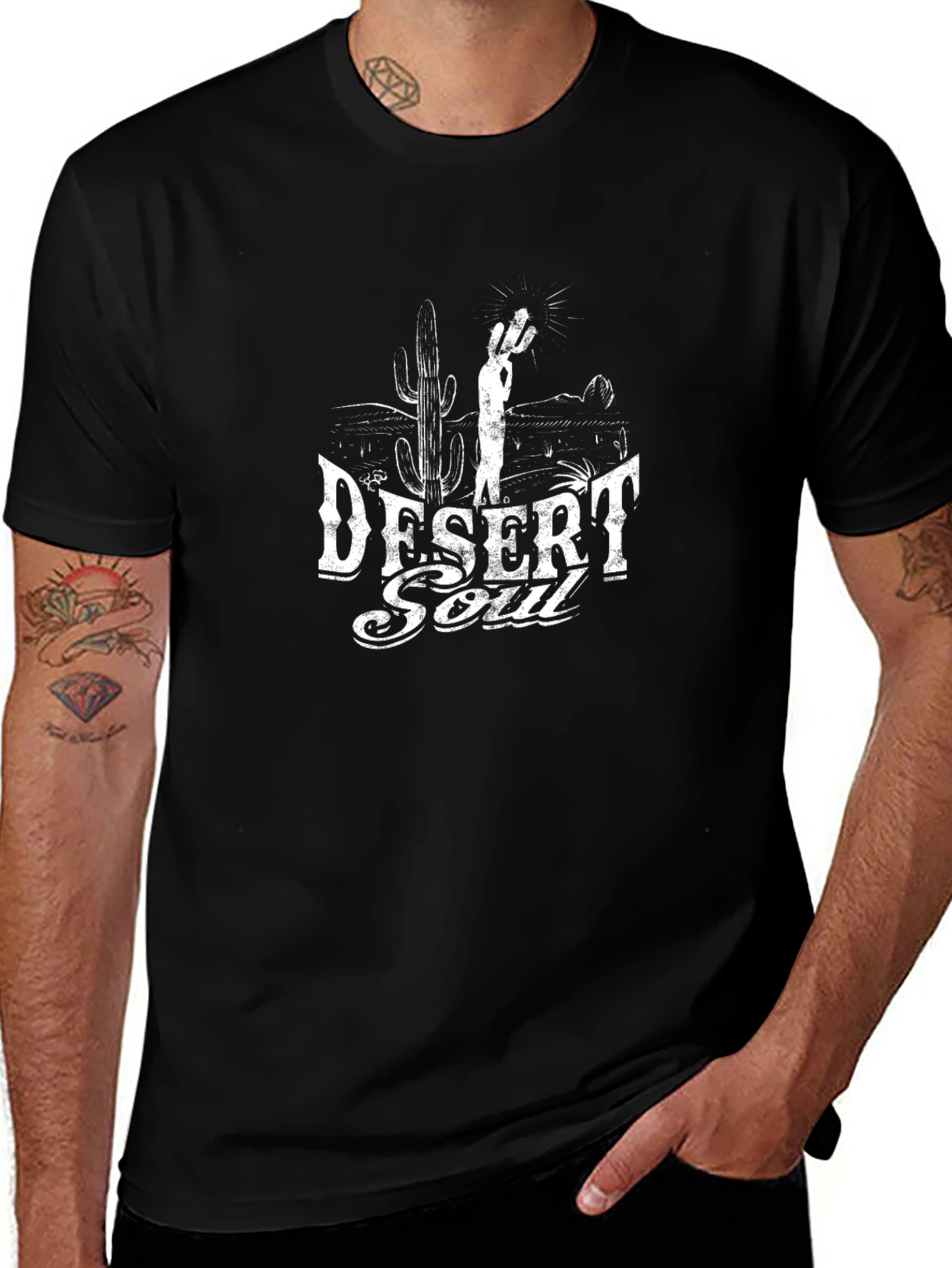 Desert Soul Graphic Tee - Black Cotton T-Shirt