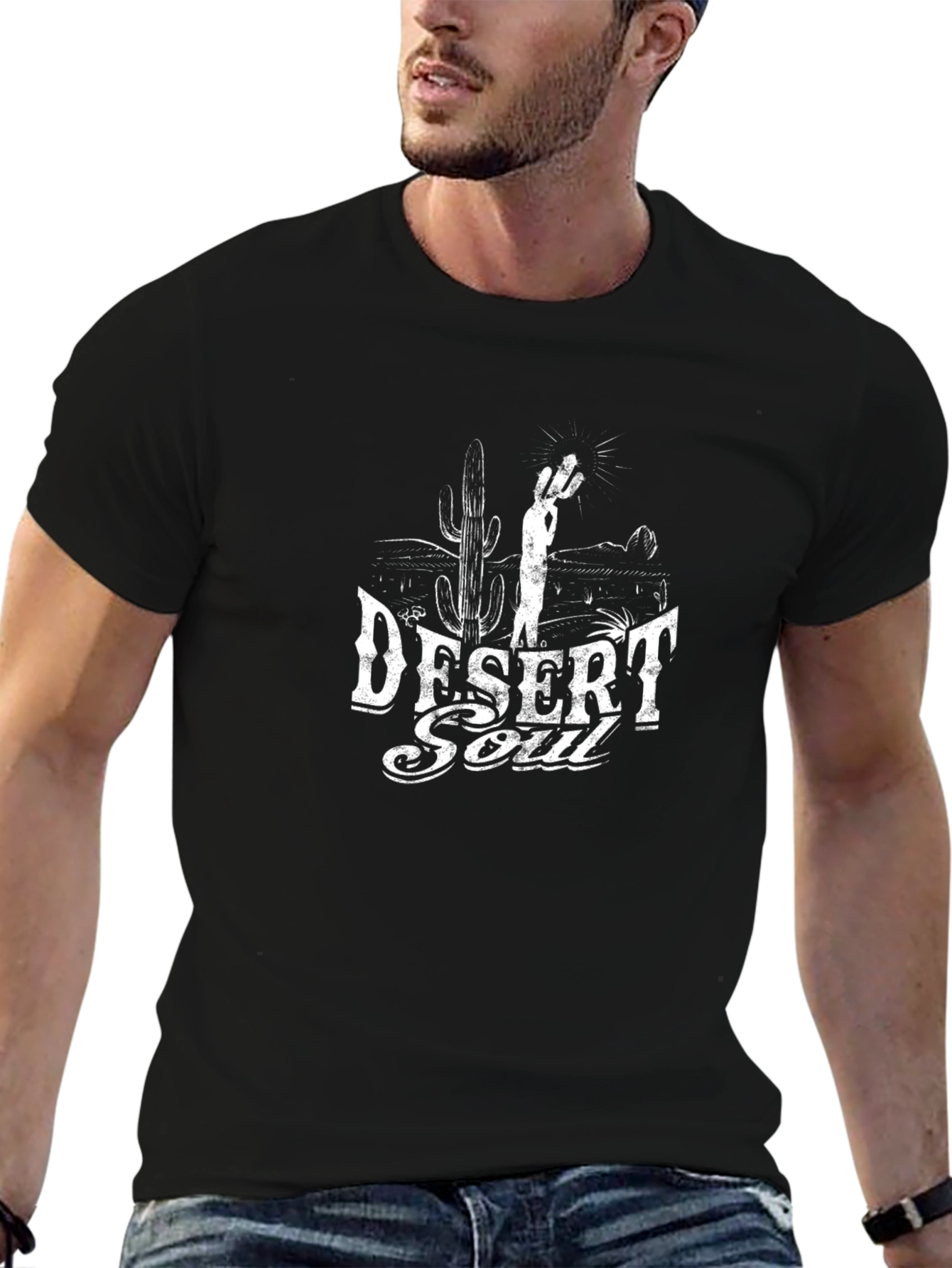 Desert Soul Graphic Tee - Black Cotton T-Shirt