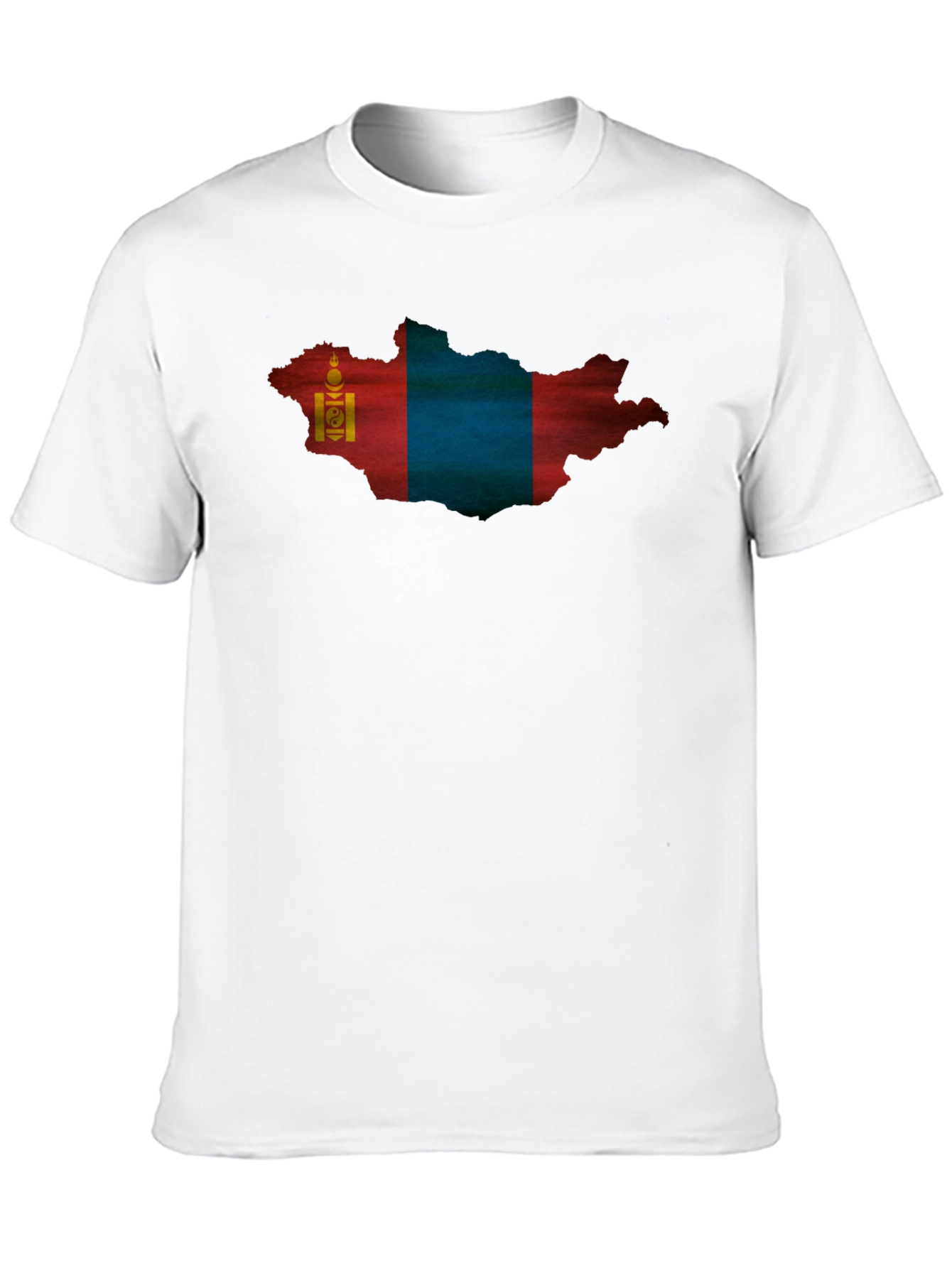 Mongolia Flag Map T-Shirt - Black
