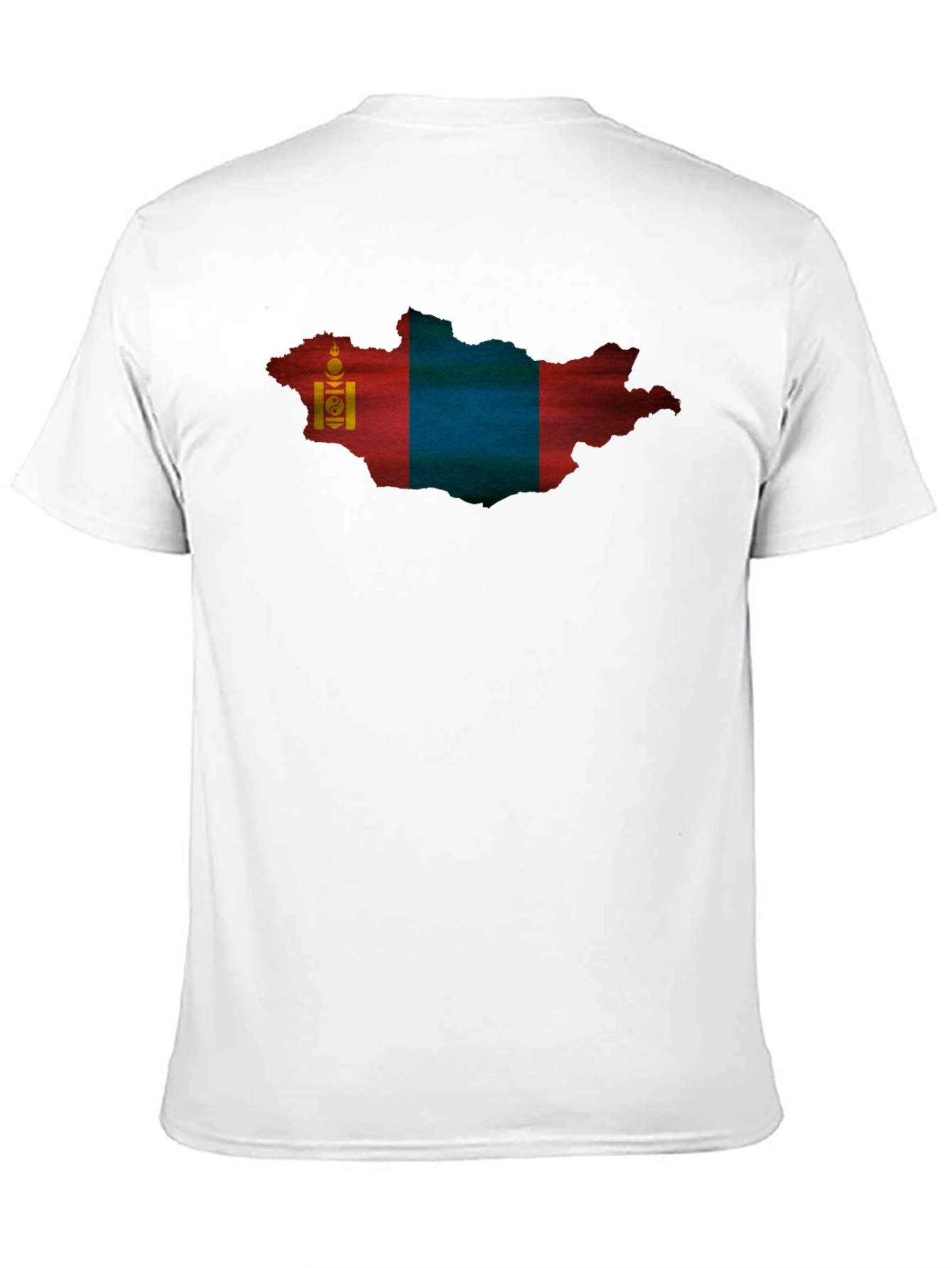Mongolia Flag Map T-Shirt - Black