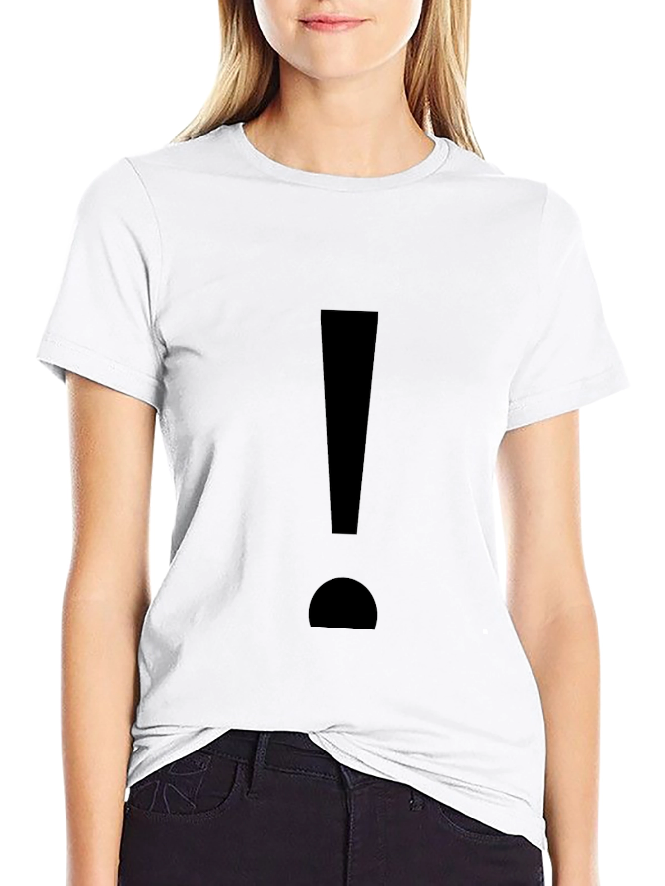 Exclamation Mark Graphic T-Shirt - Black