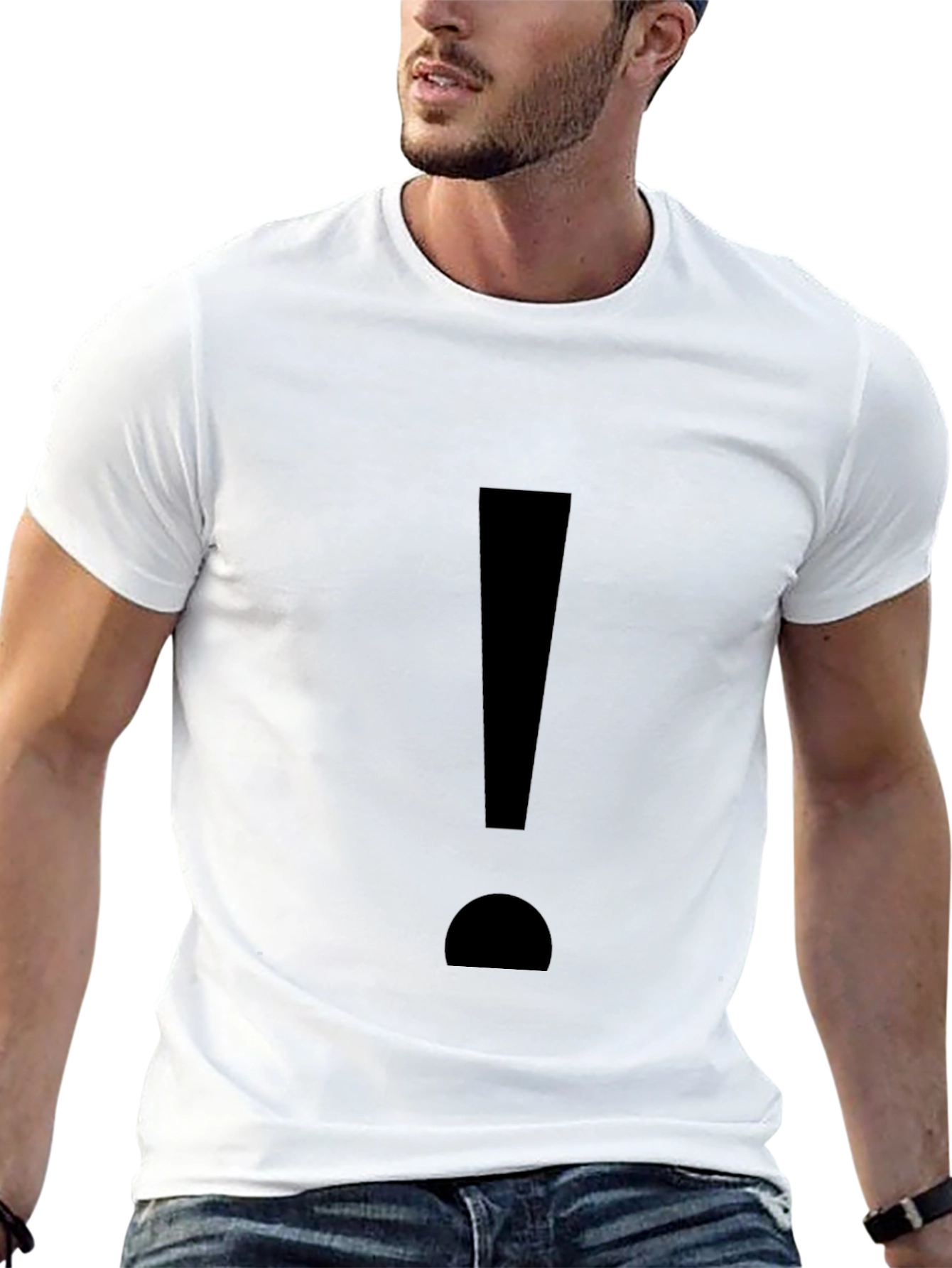 Exclamation Mark Graphic T-Shirt - Black