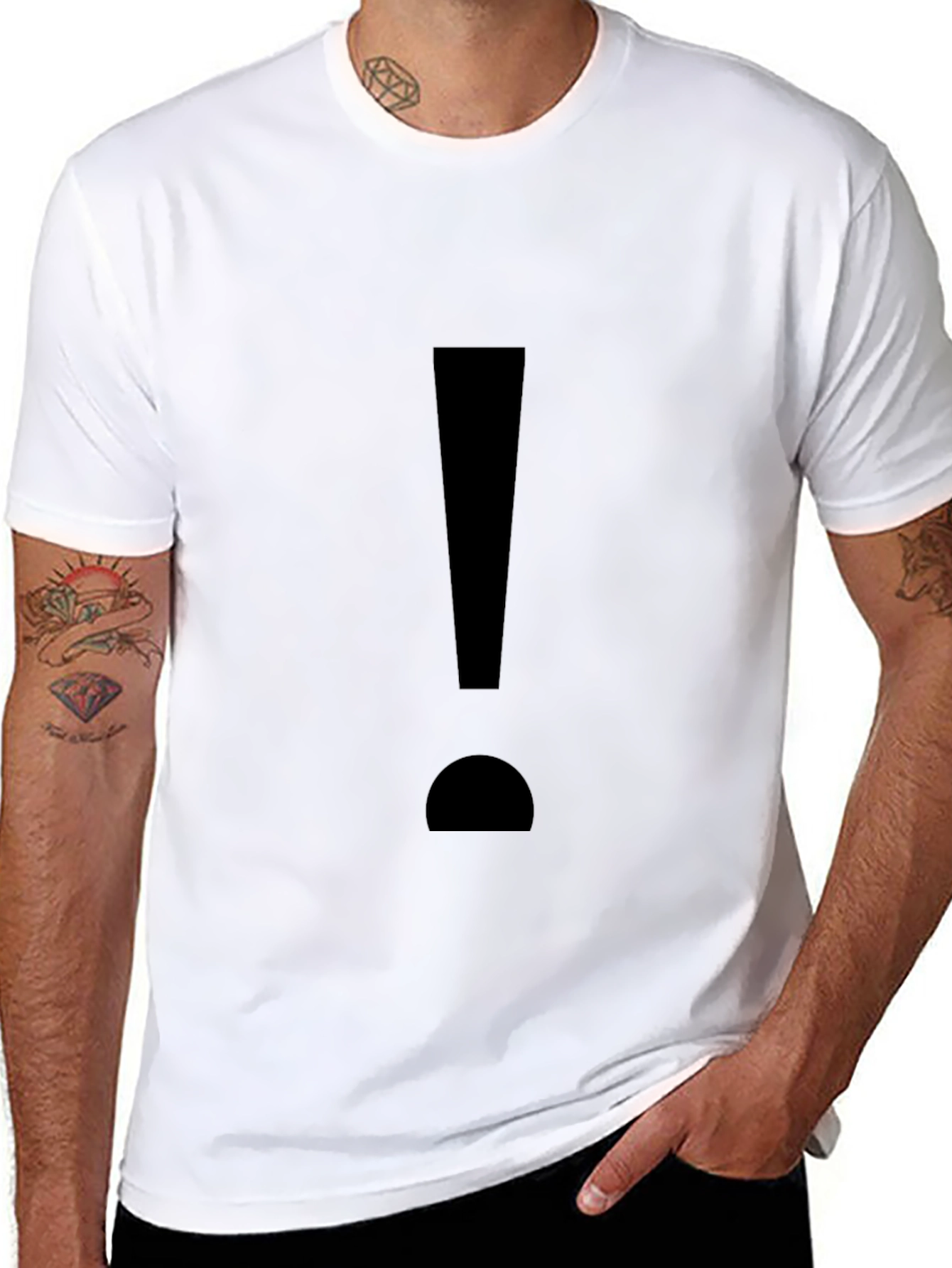 Exclamation Mark Graphic T-Shirt - Black