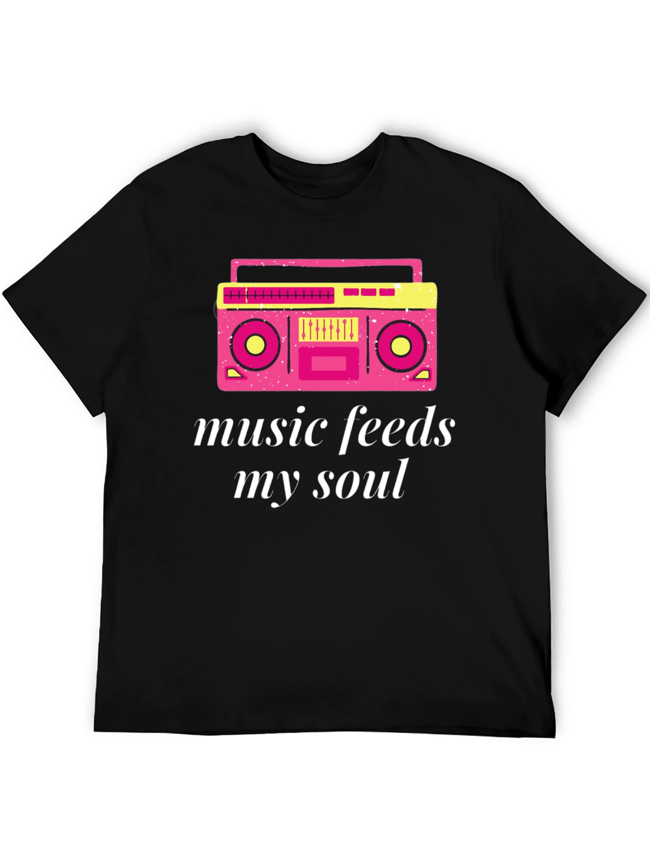 Retro Boombox Music Feeds My Soul Graphic T-Shirt