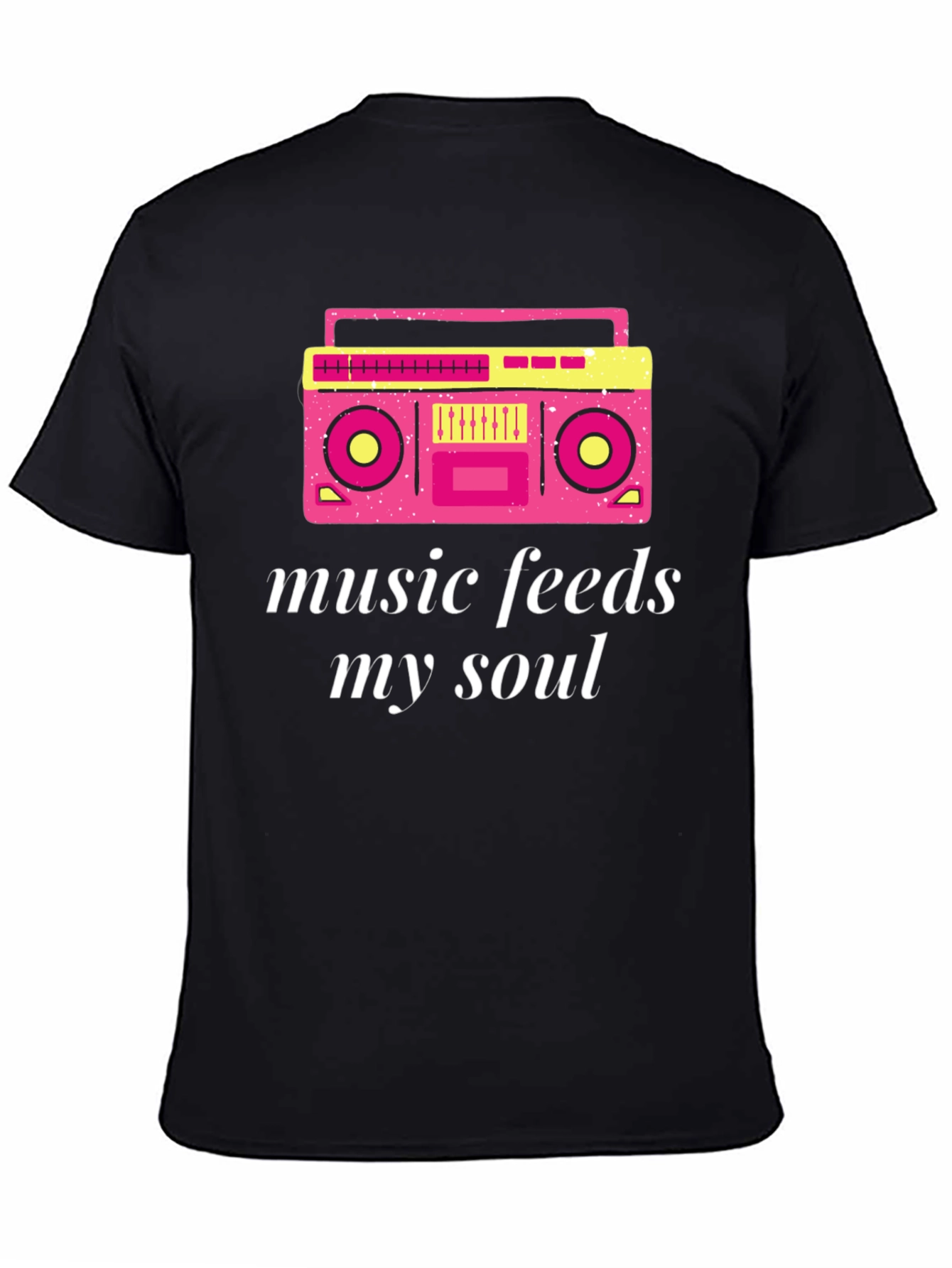Retro Boombox Music Feeds My Soul Graphic T-Shirt