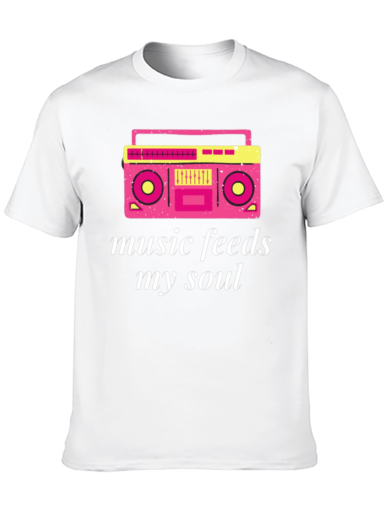 Retro Boombox Music Feeds My Soul Graphic T-Shirt
