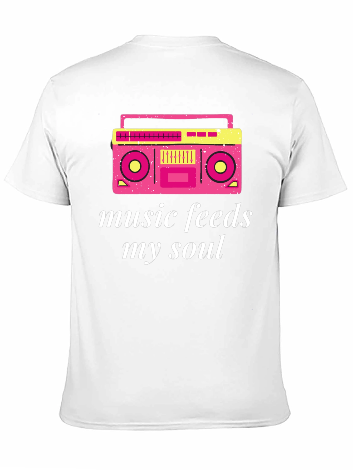 Retro Boombox Music Feeds My Soul Graphic T-Shirt