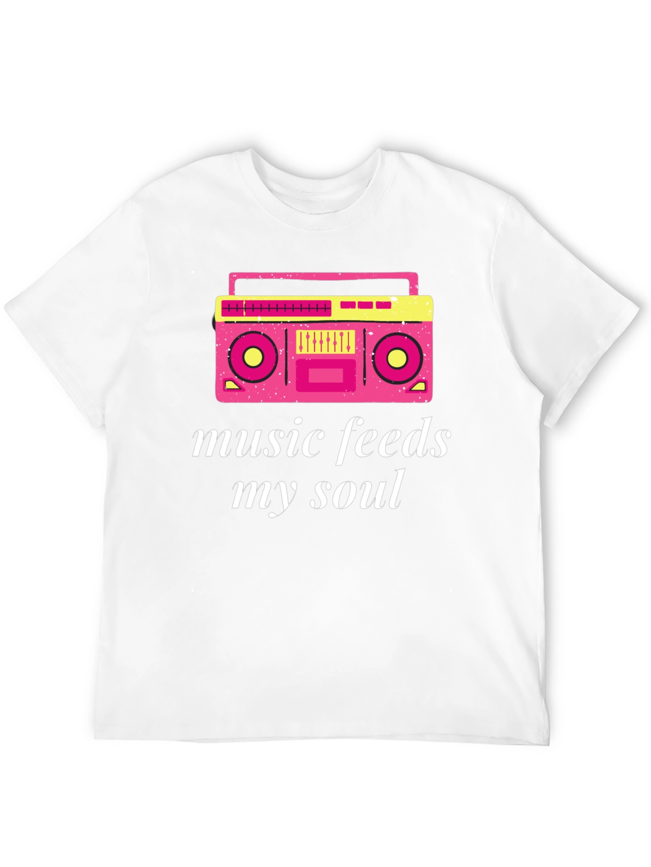 Retro Boombox Music Feeds My Soul Graphic T-Shirt