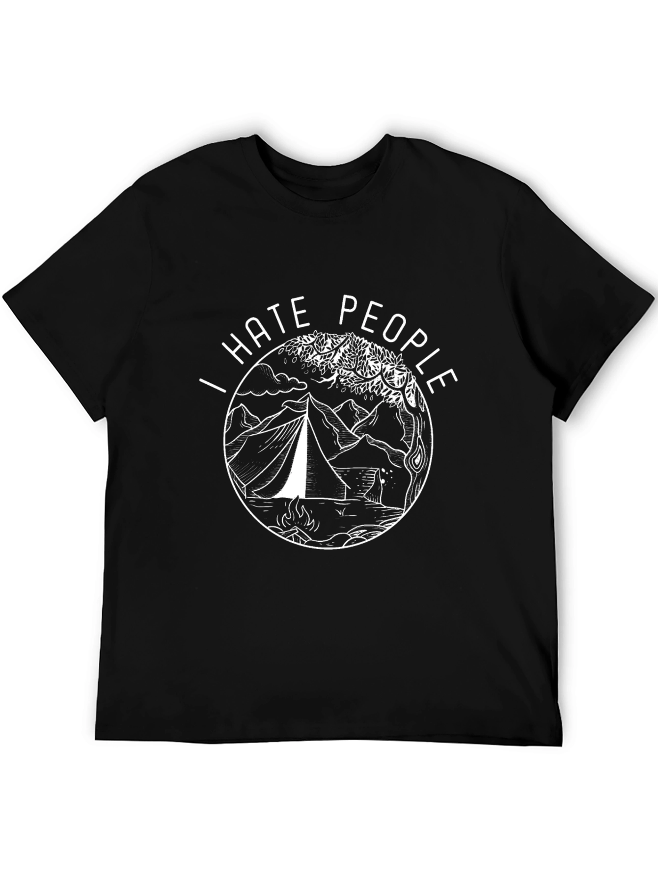 I Hate People Camping T-Shirt - Black