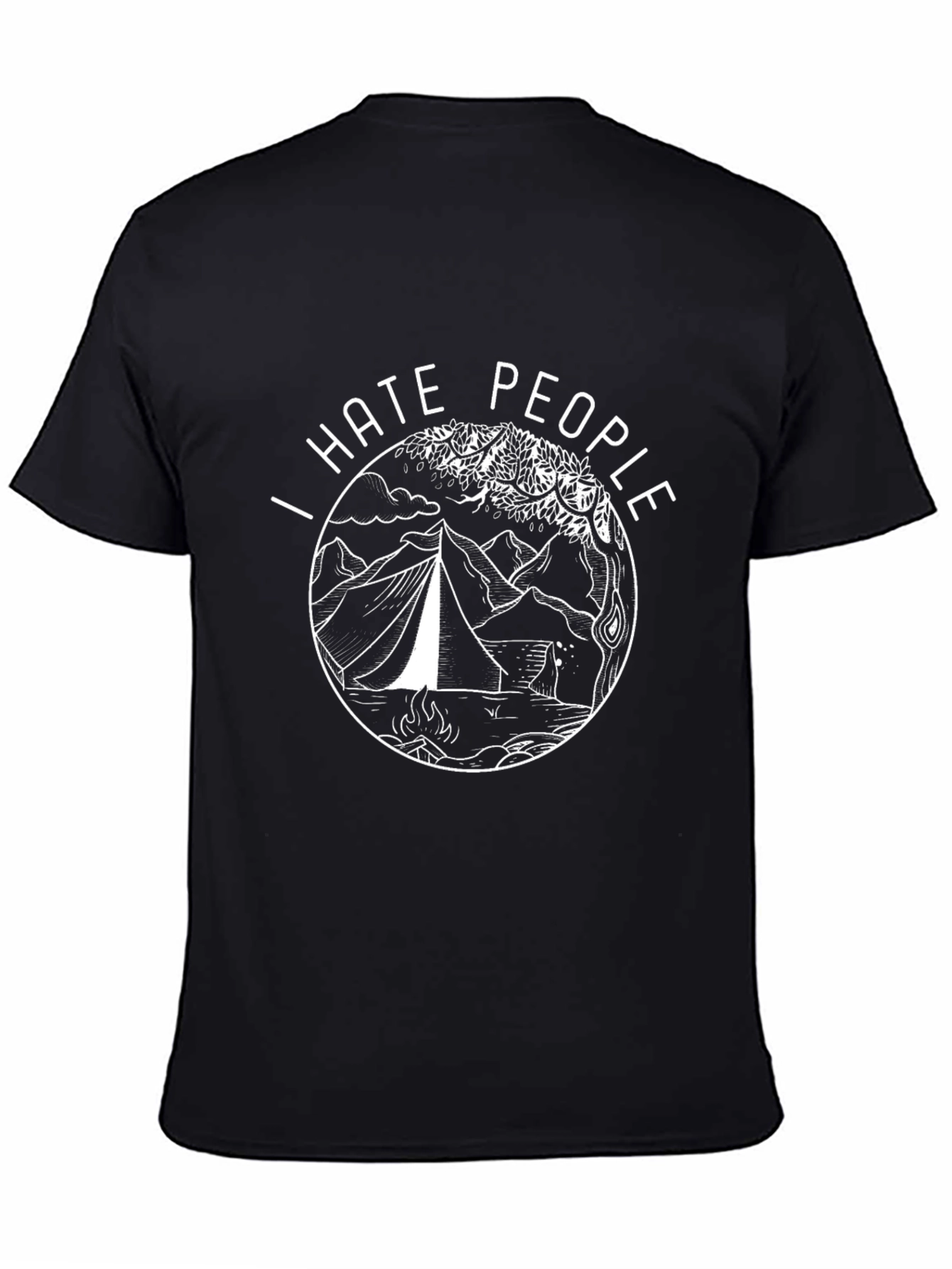 I Hate People Camping T-Shirt - Black
