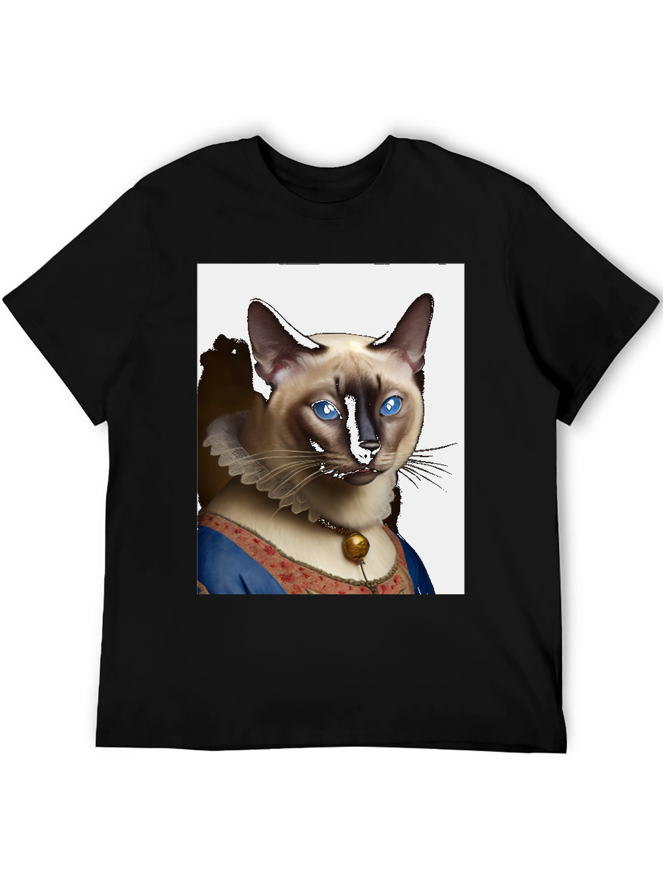 Renaissance Cat Portrait T-Shirt - Unique Novelty Tee