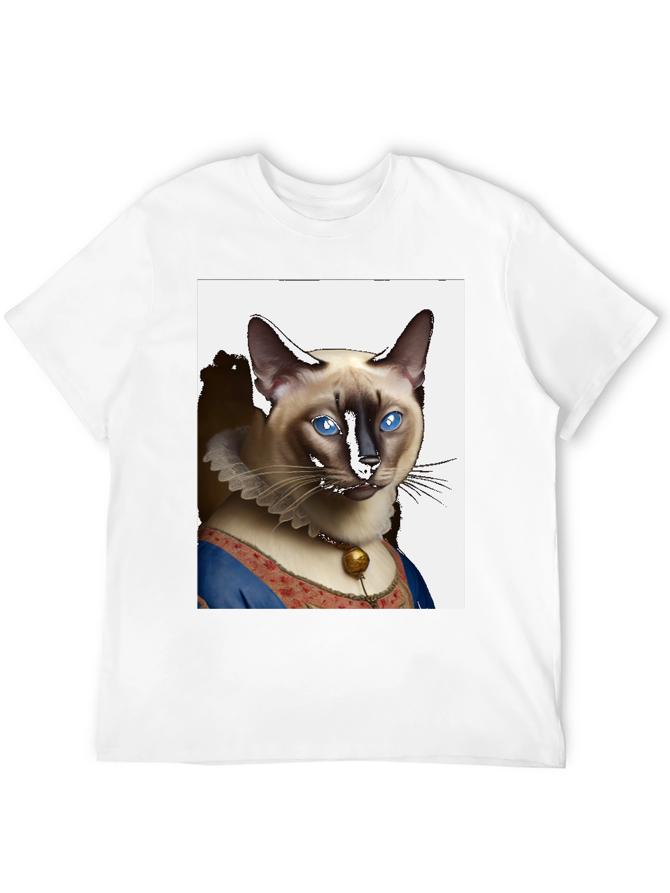 Renaissance Cat Portrait T-Shirt - Unique Novelty Tee