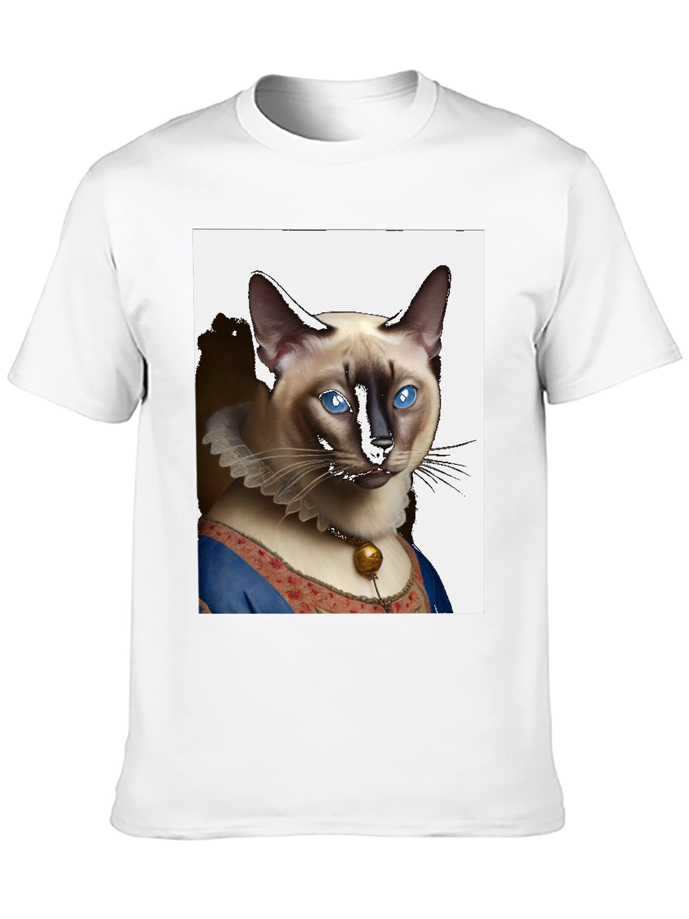 Renaissance Cat Portrait T-Shirt - Unique Novelty Tee