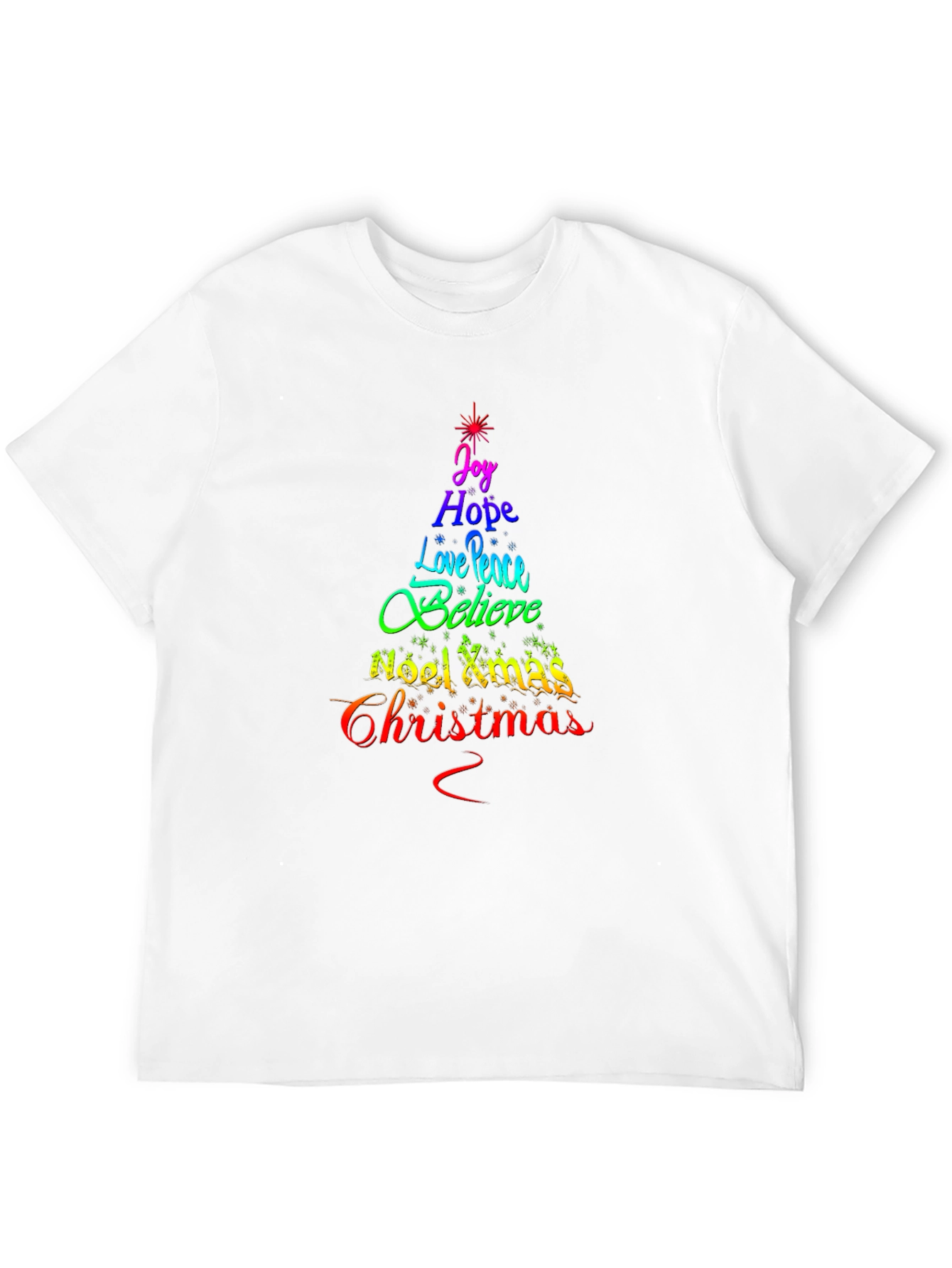 Christmas Tree Word Art T-Shirt