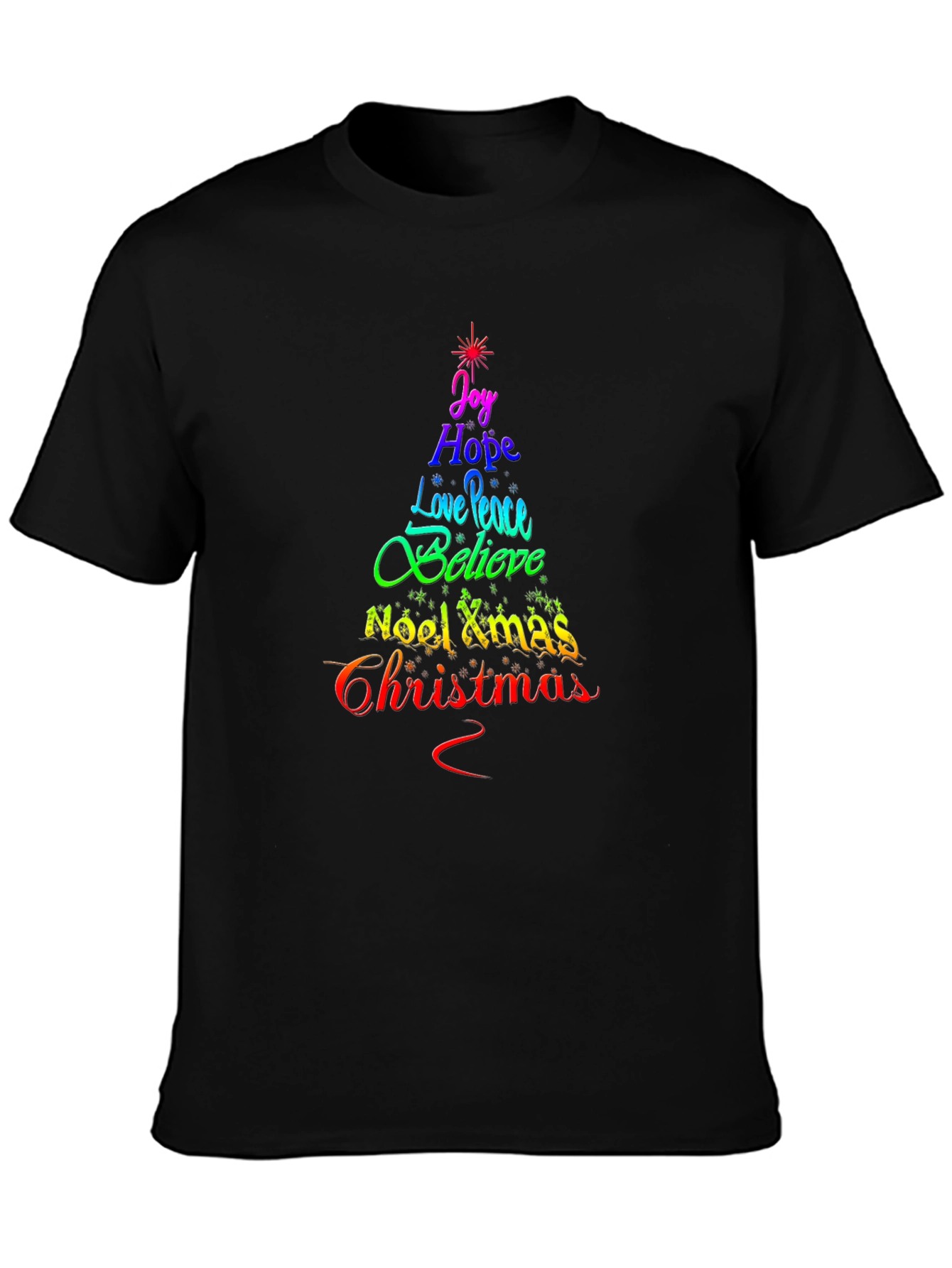 Christmas Tree Word Art T-Shirt