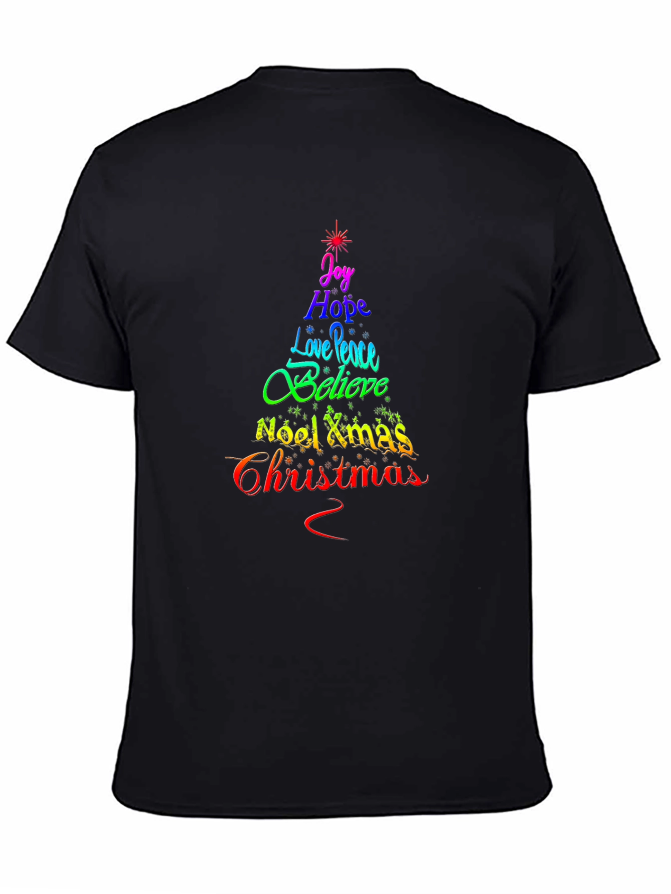 Christmas Tree Word Art T-Shirt