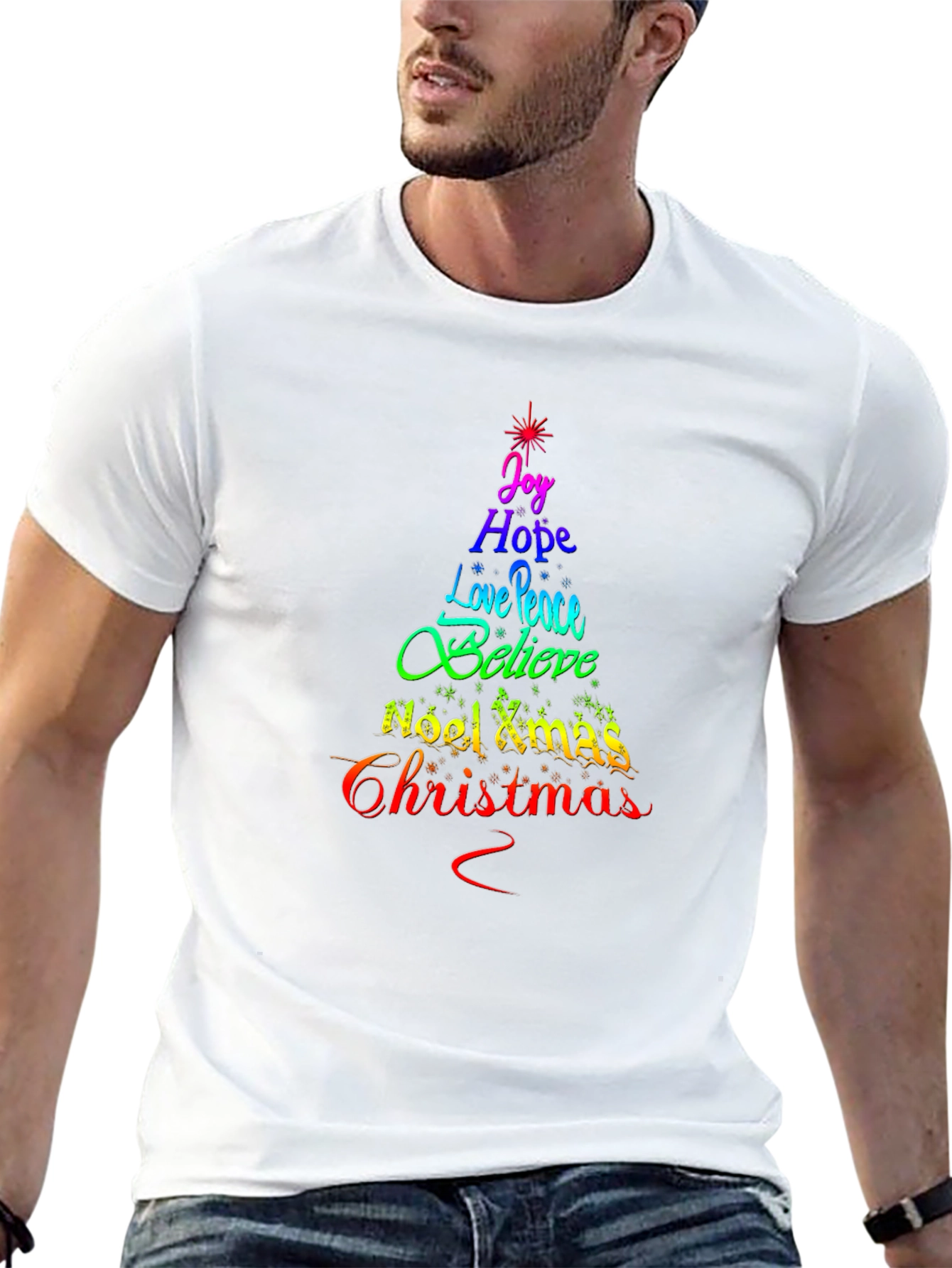 Christmas Tree Word Art T-Shirt