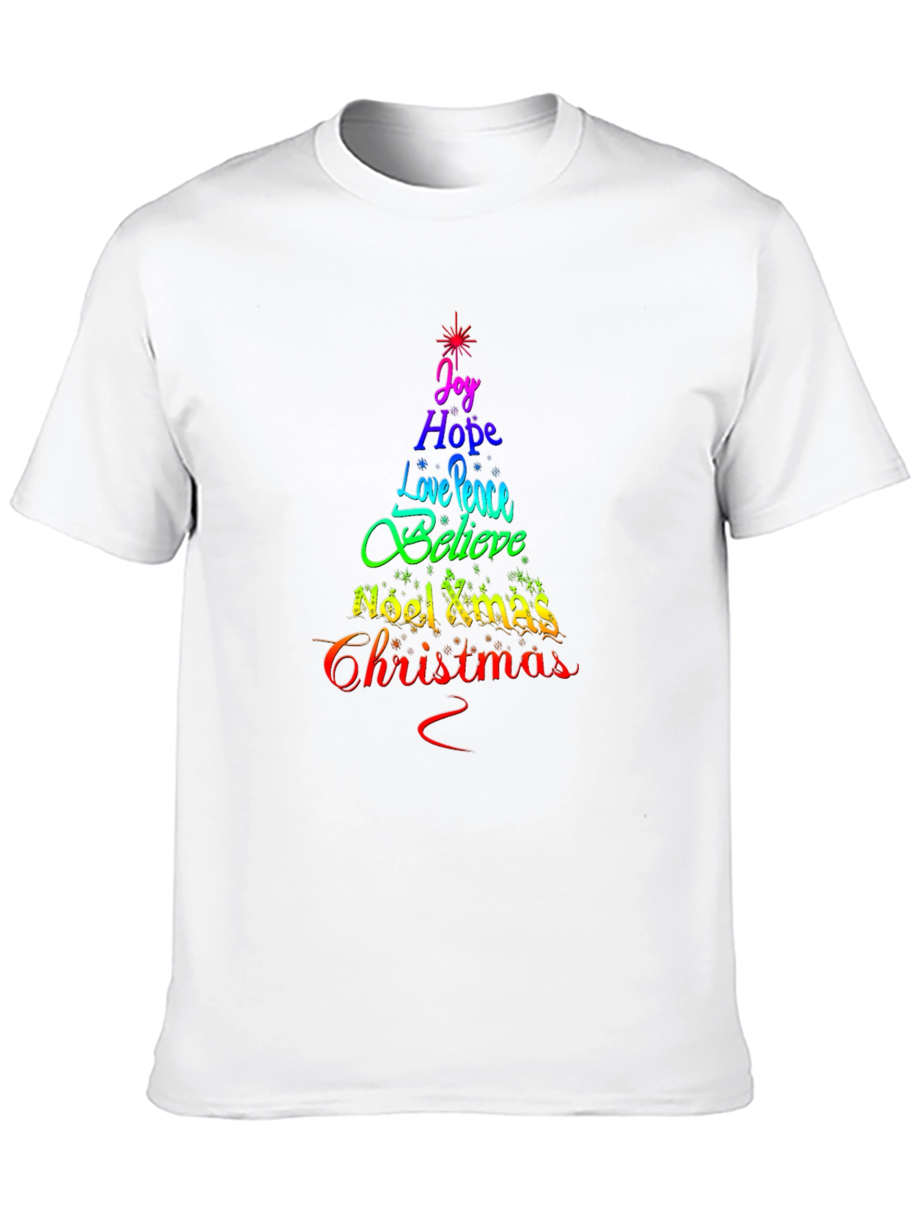 Christmas Tree Word Art T-Shirt