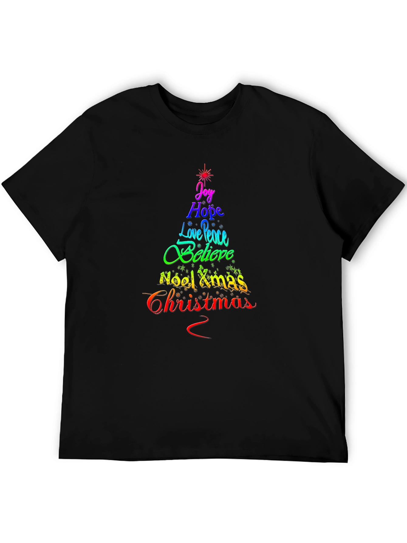 Christmas Tree Word Art T-Shirt