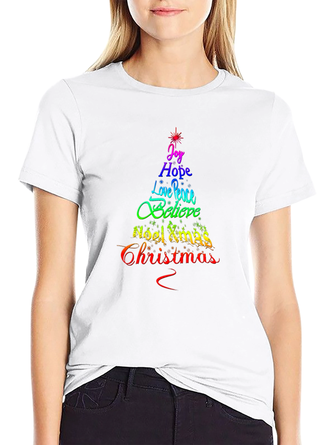 Christmas Tree Word Art T-Shirt